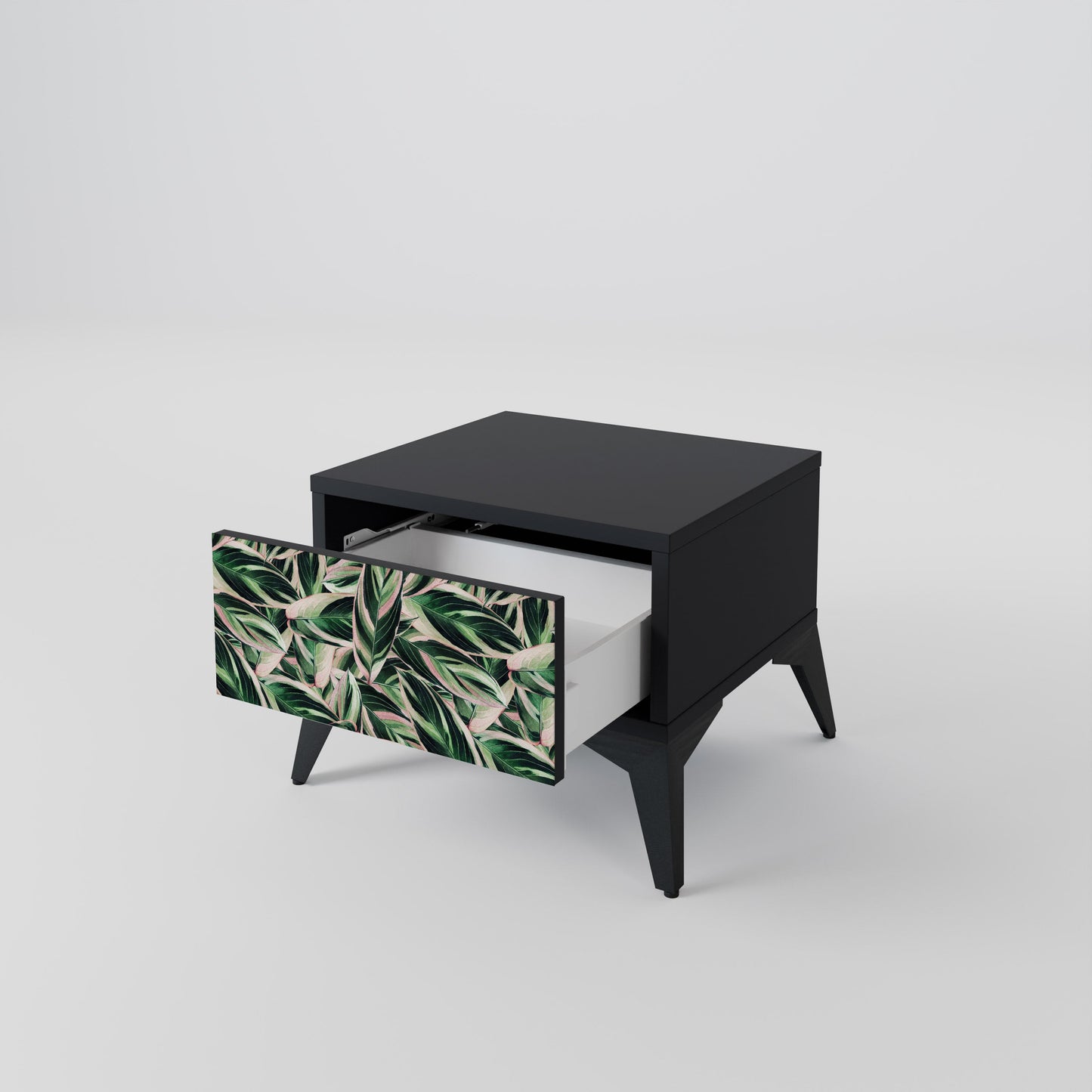 EERIE STROMANTHE Nightstand in Black Finish