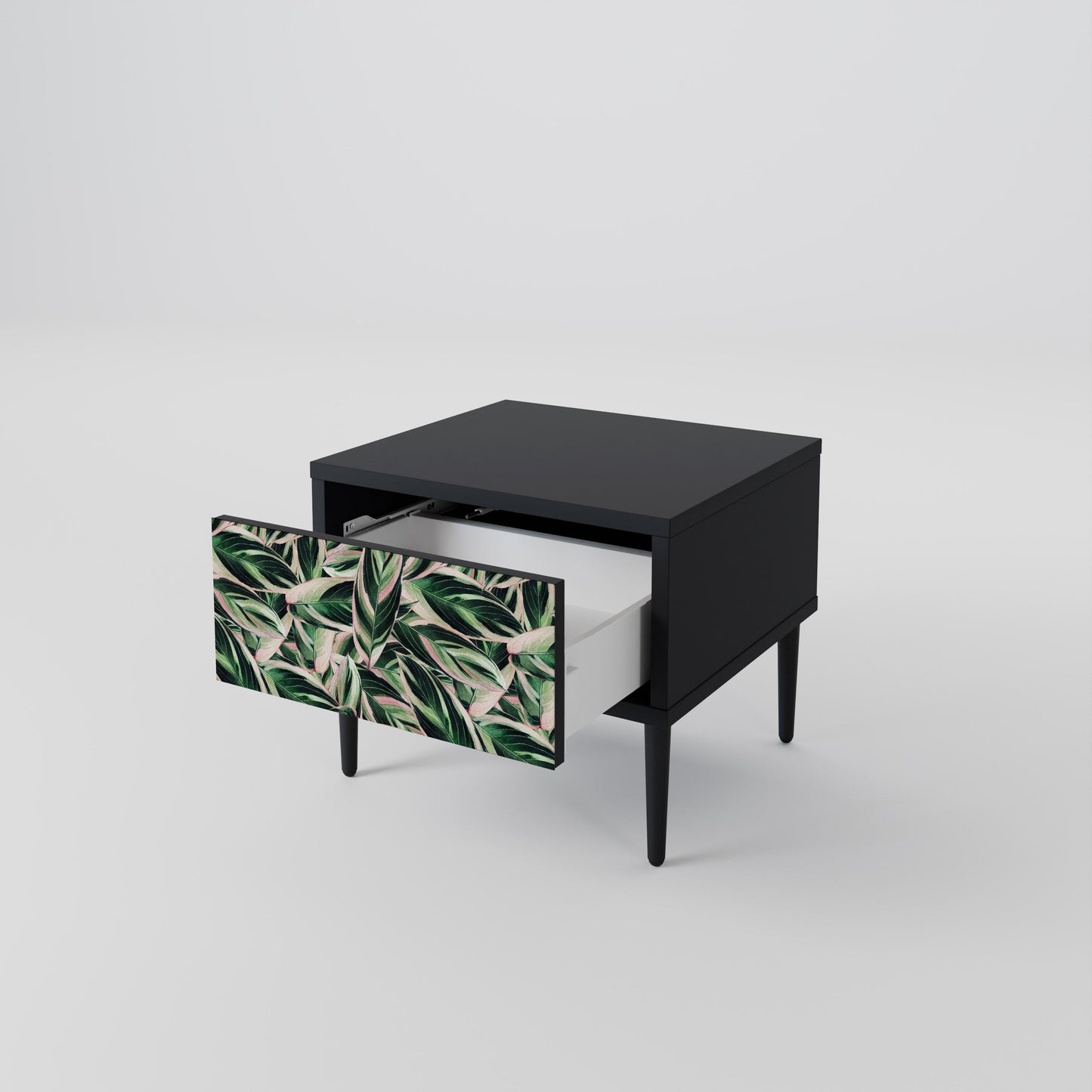 EERIE STROMANTHE Nightstand in Black Finish