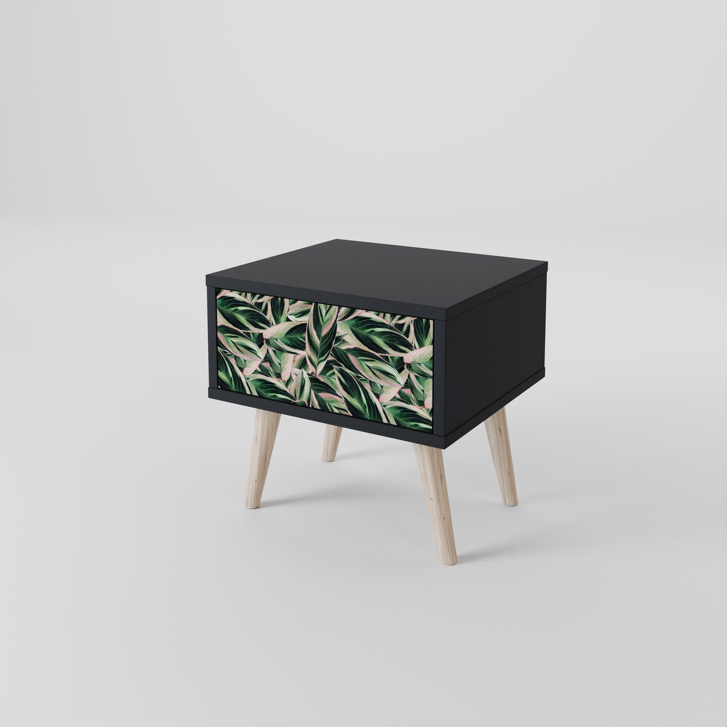 EERIE STROMANTHE Nightstand in Black Finish