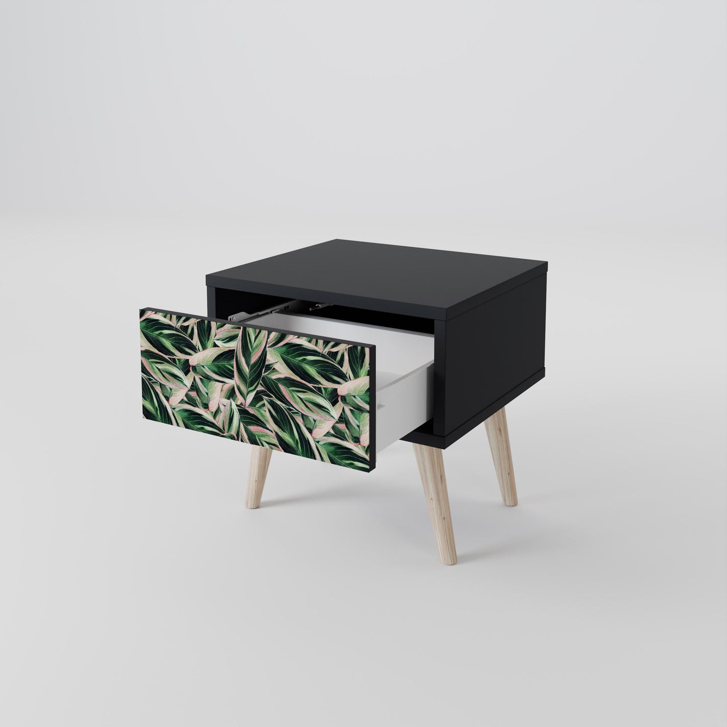 EERIE STROMANTHE Nightstand in Black Finish
