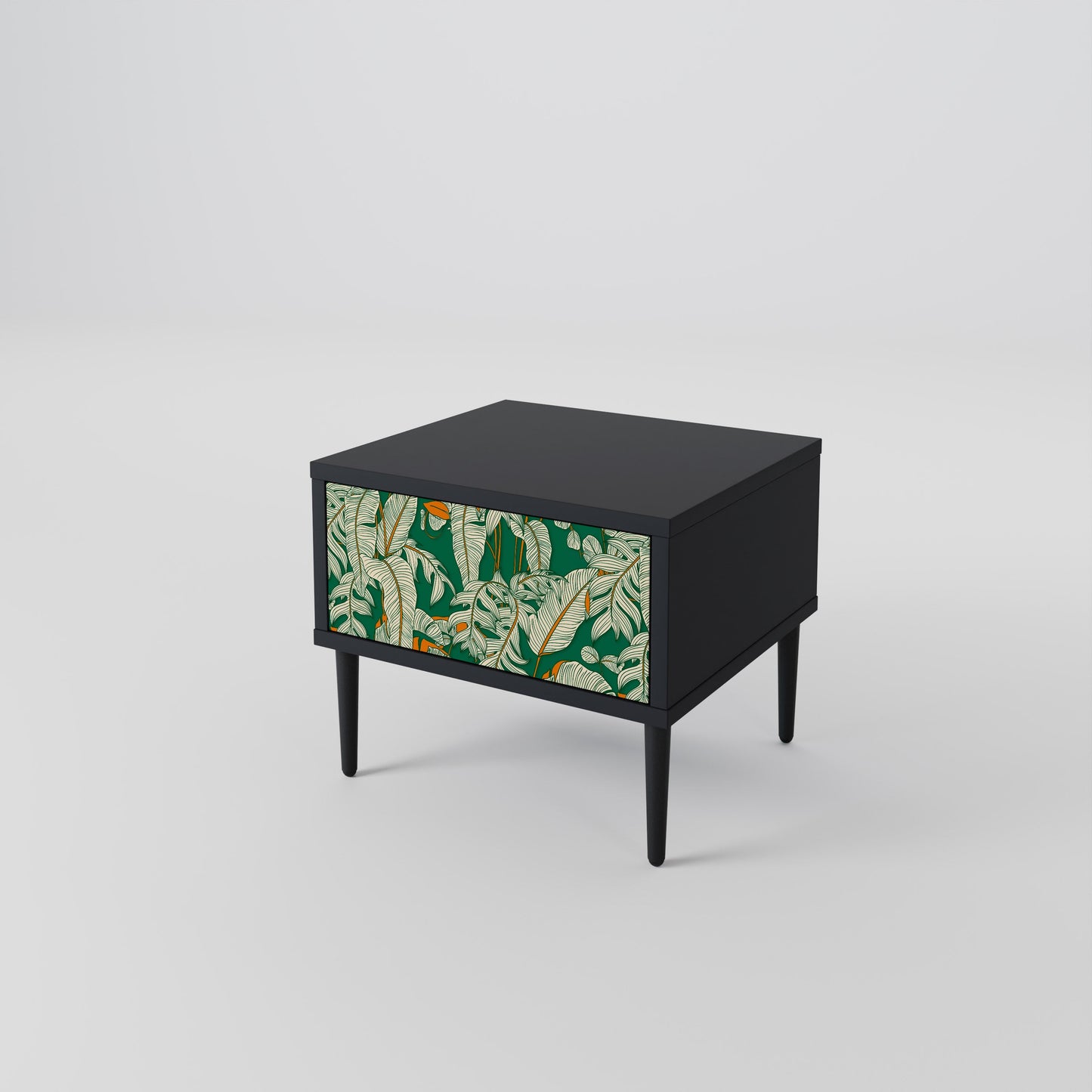 VERDANT PLEASURES Nightstand in Black Finish
