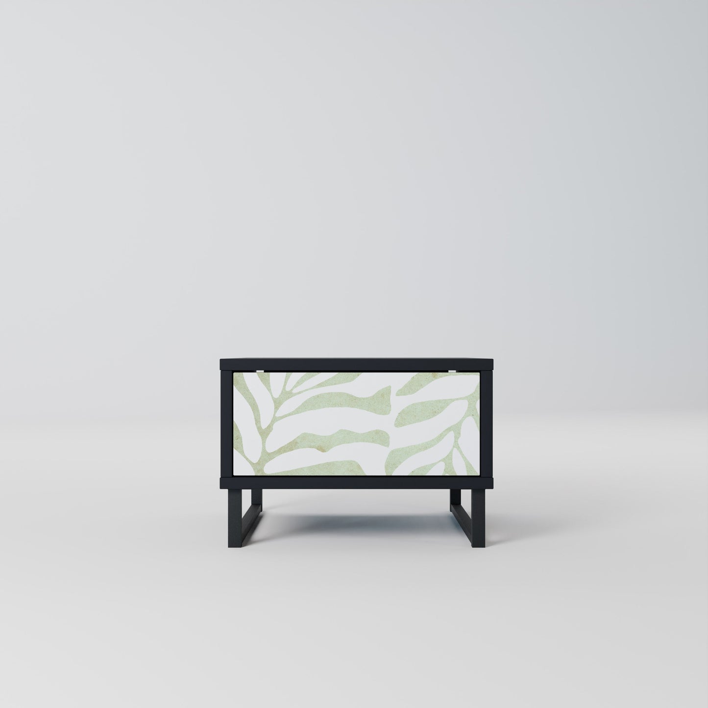 BOTANICAL SPARK Nightstand in Black Finish