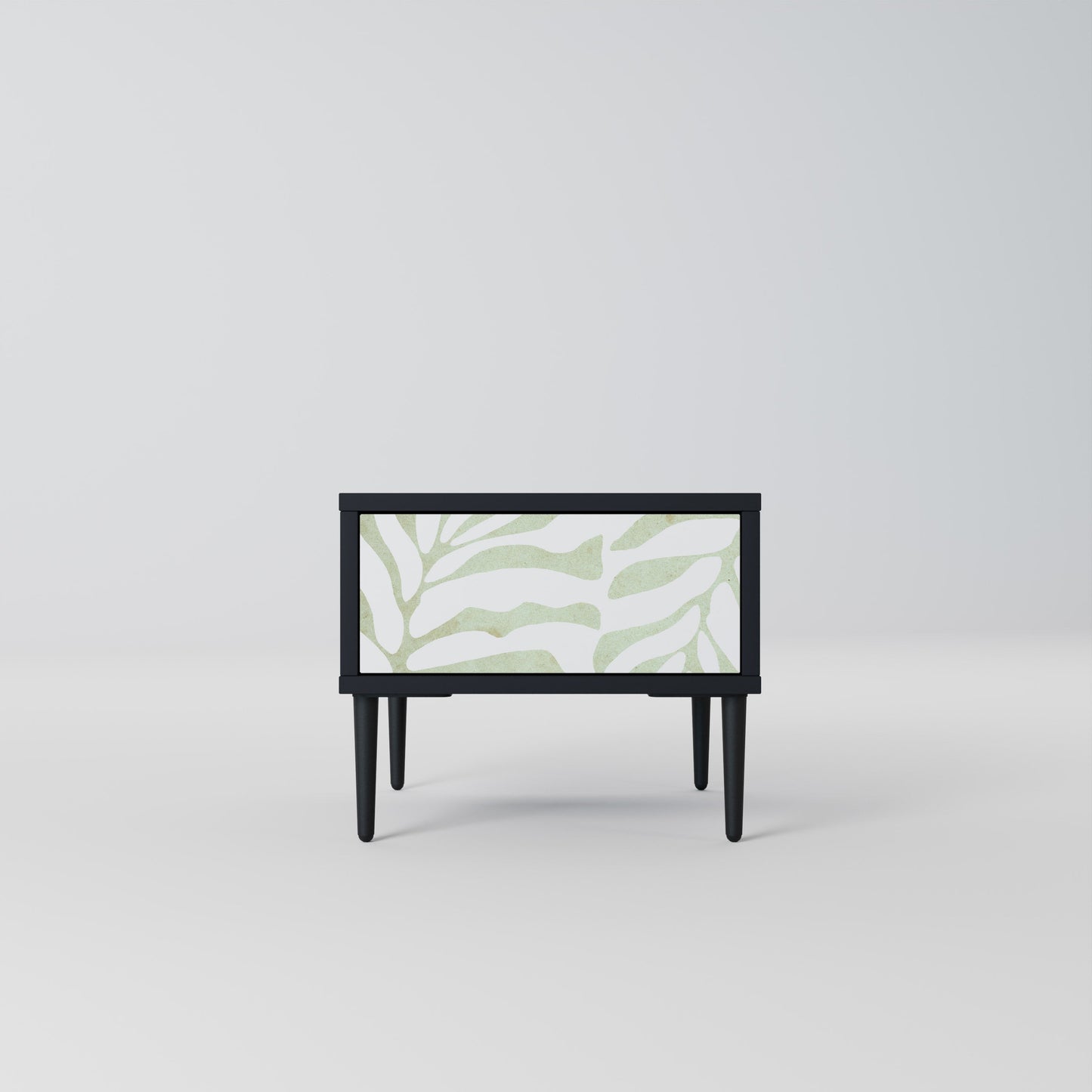 BOTANICAL SPARK Nightstand in Black Finish