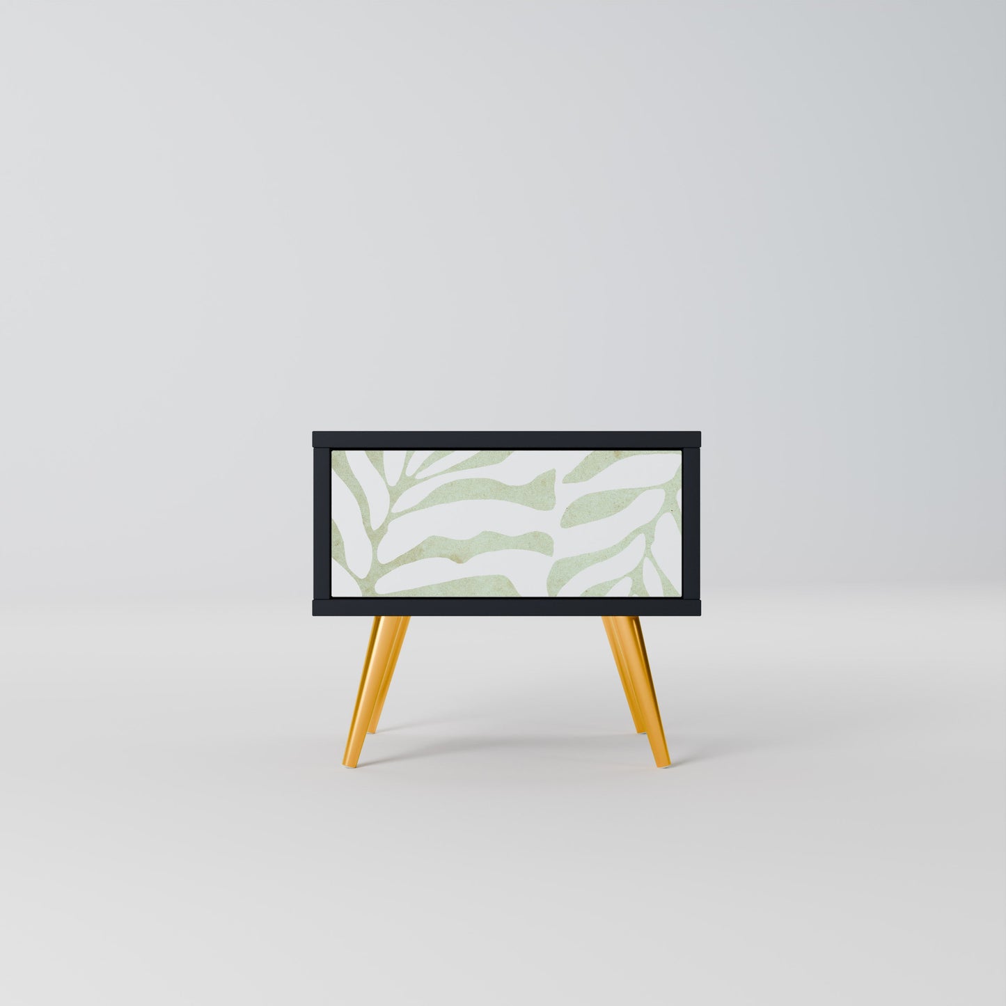 BOTANICAL SPARK Nightstand in Black Finish