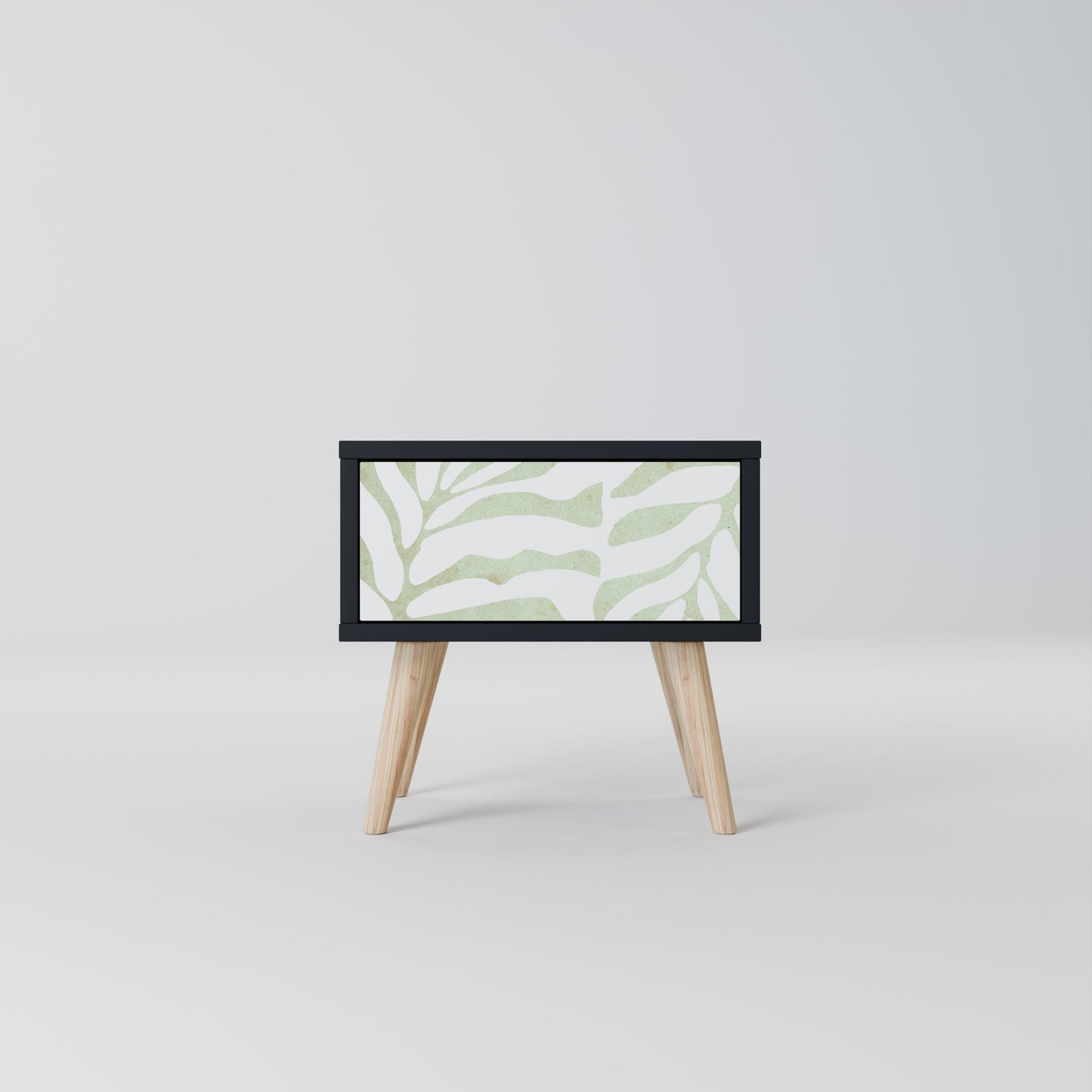 BOTANICAL SPARK Nightstand in Black Finish