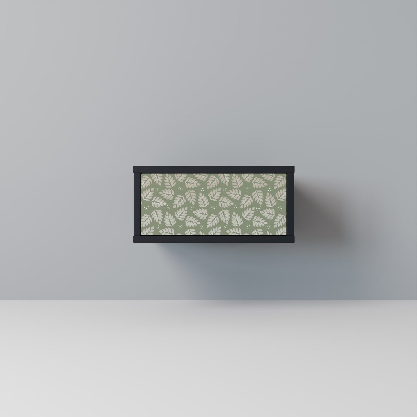 LEAVES ON GREEN Nightstand in Black Finish