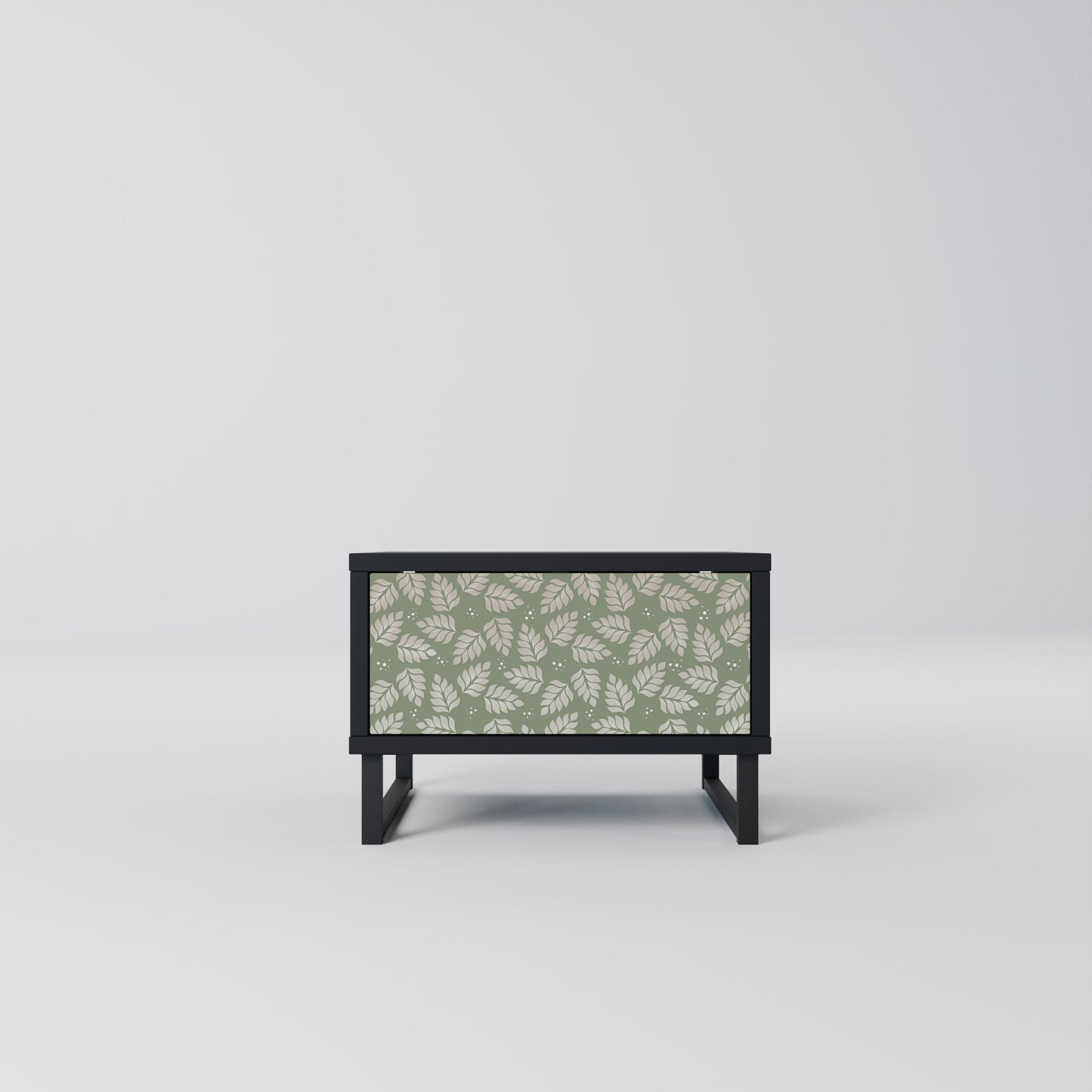 LEAVES ON GREEN Nightstand in Black Finish