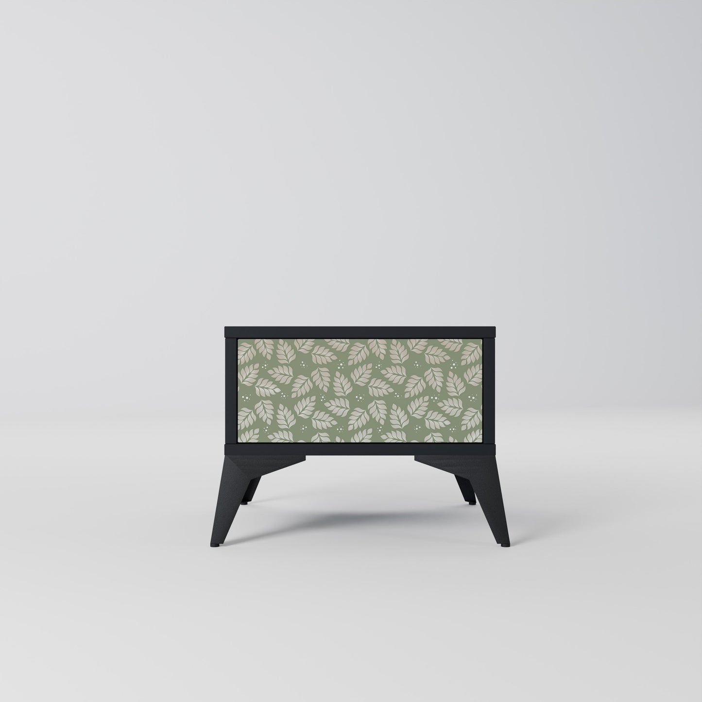 LEAVES ON GREEN Nightstand in Black Finish