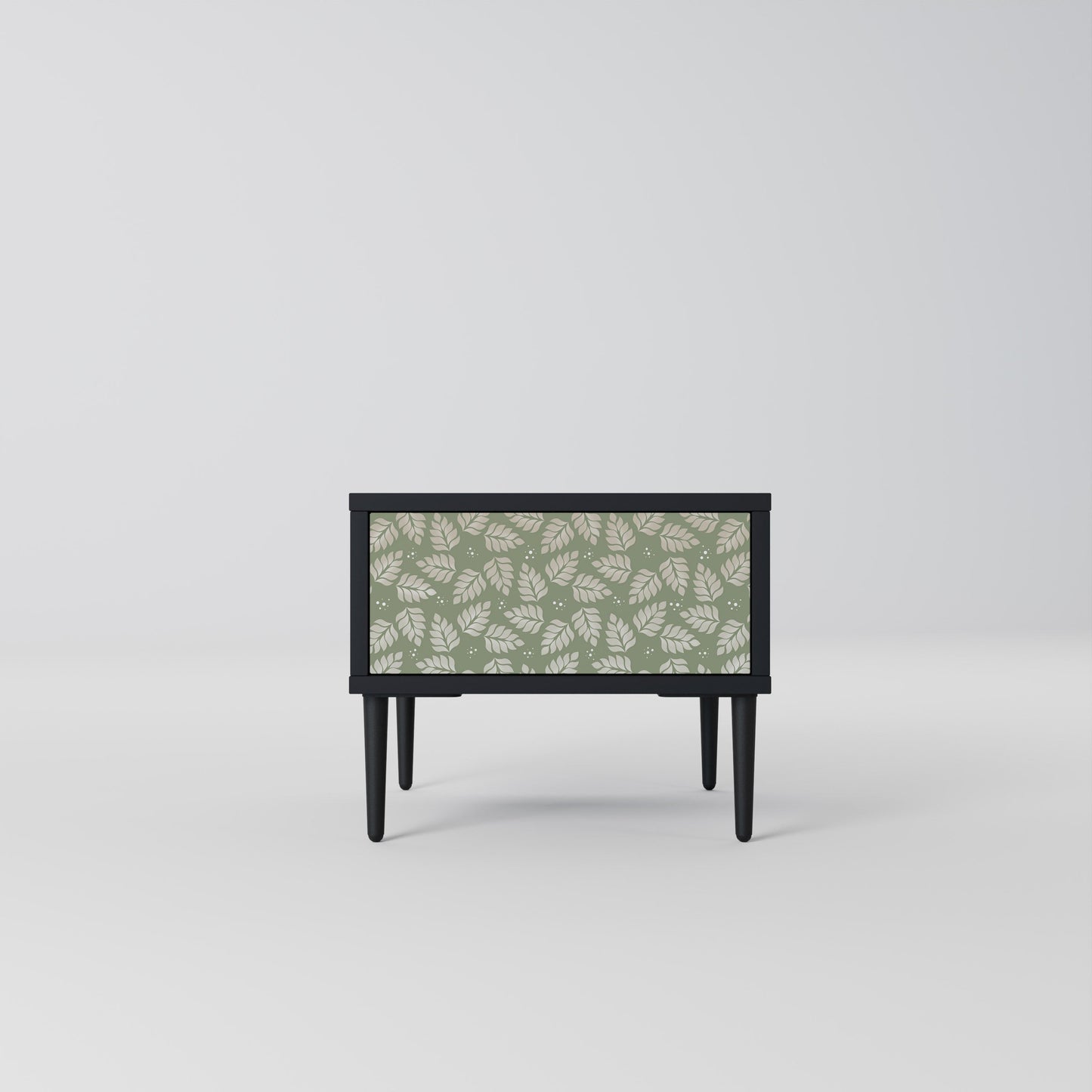LEAVES ON GREEN Nightstand in Black Finish