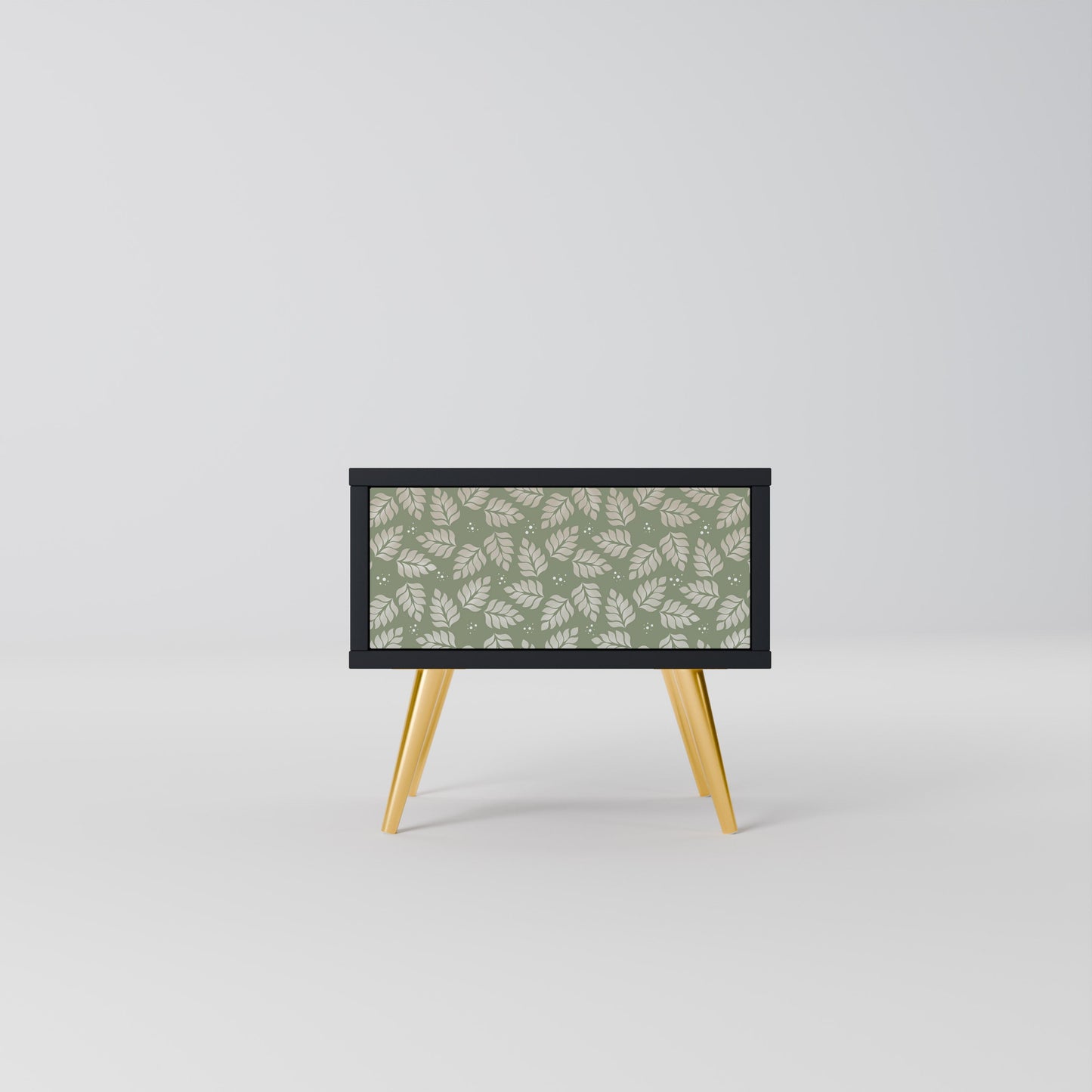 LEAVES ON GREEN Nightstand in Black Finish