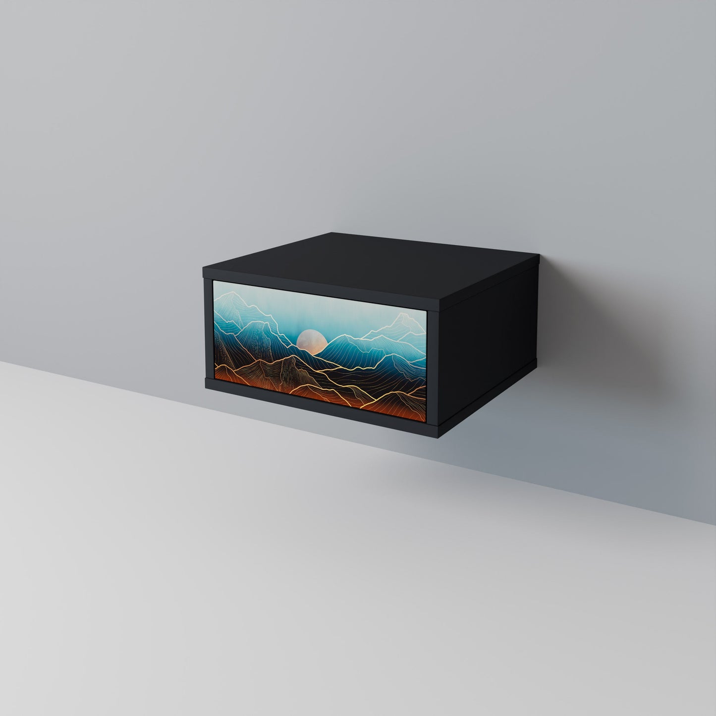 LUNAR SECRETS Nightstand in Black Finish
