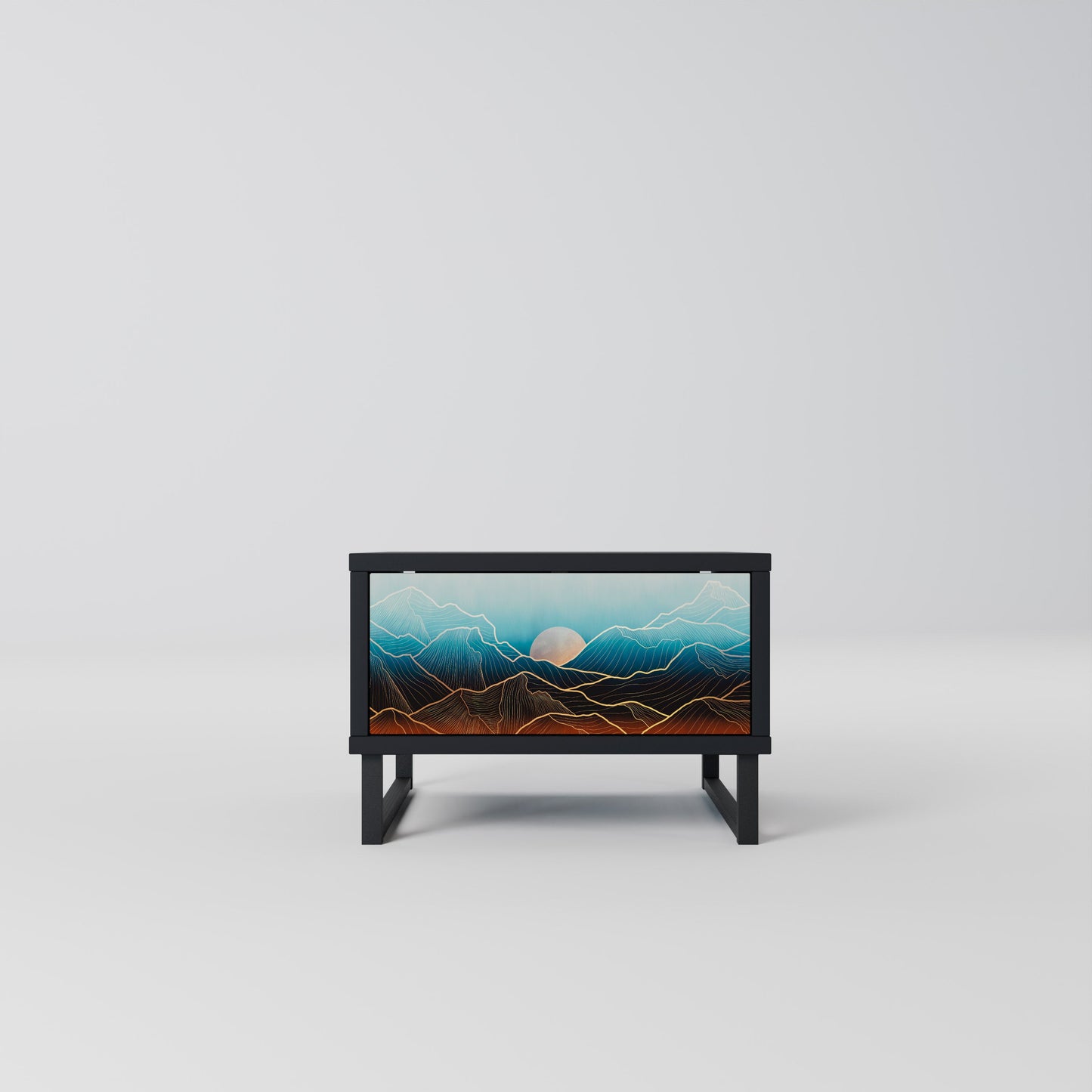 LUNAR SECRETS Nightstand in Black Finish