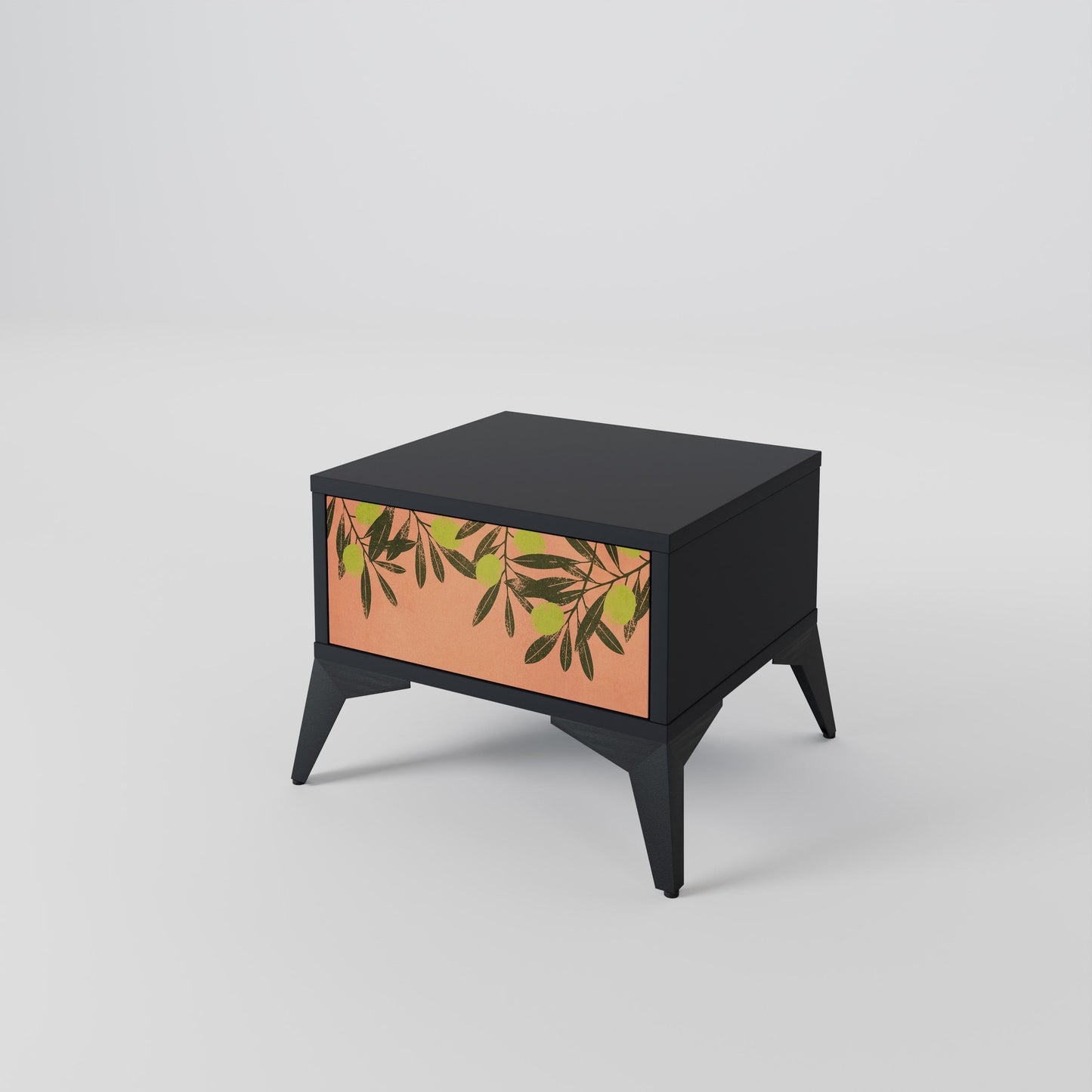 JUICY OLIVES Nightstand in Black Finish