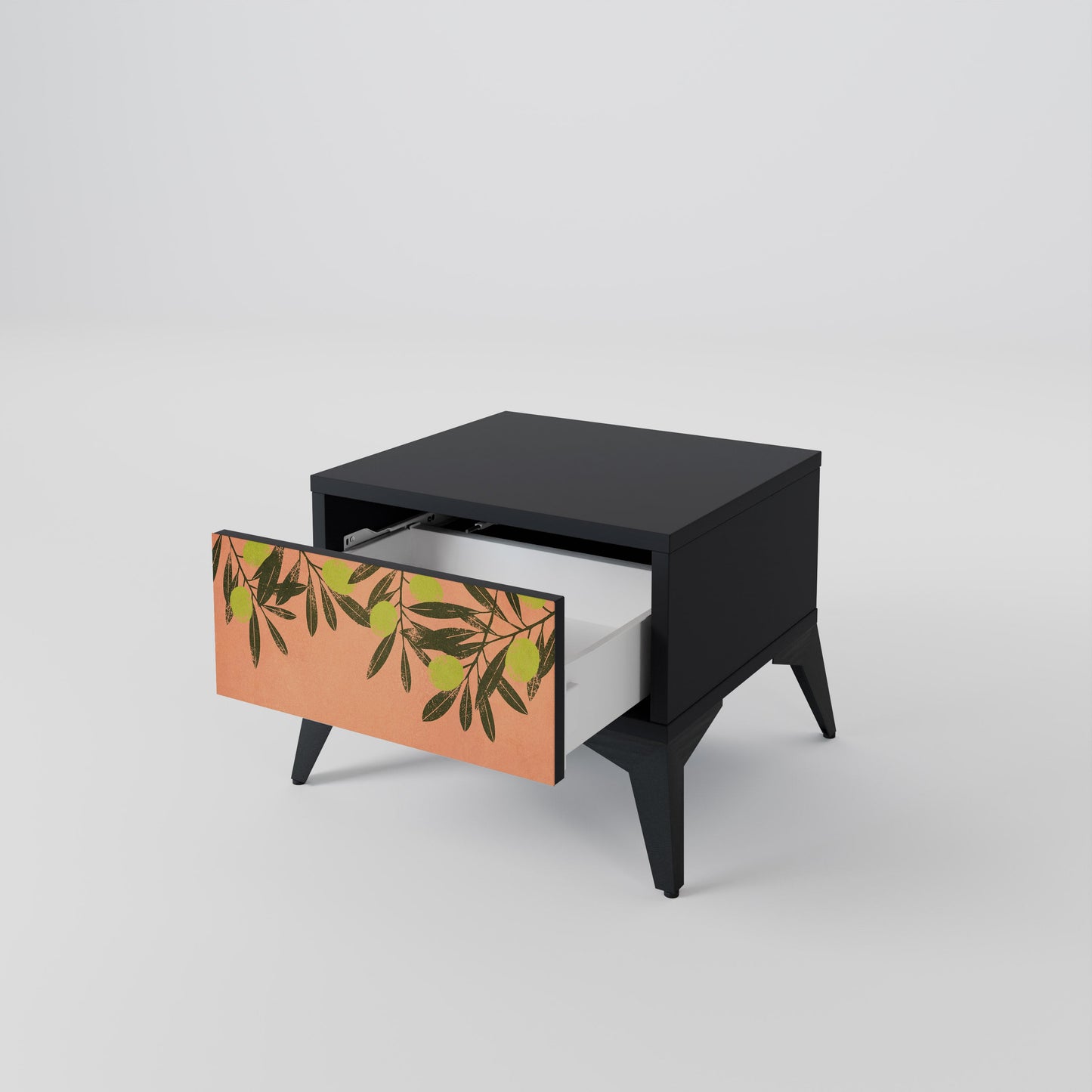 JUICY OLIVES Nightstand in Black Finish