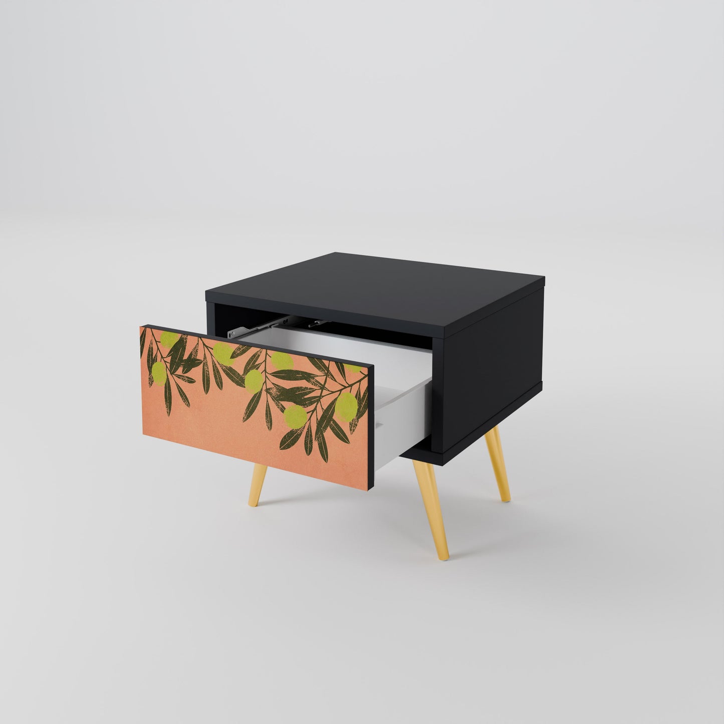 JUICY OLIVES Nightstand in Black Finish