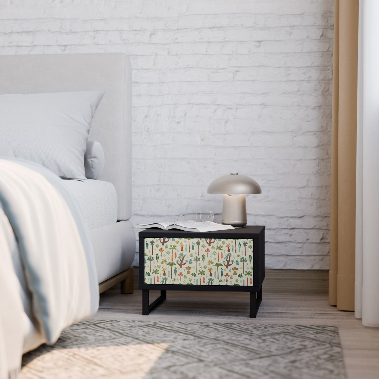 PALM SPRING Nightstand in Black Finish