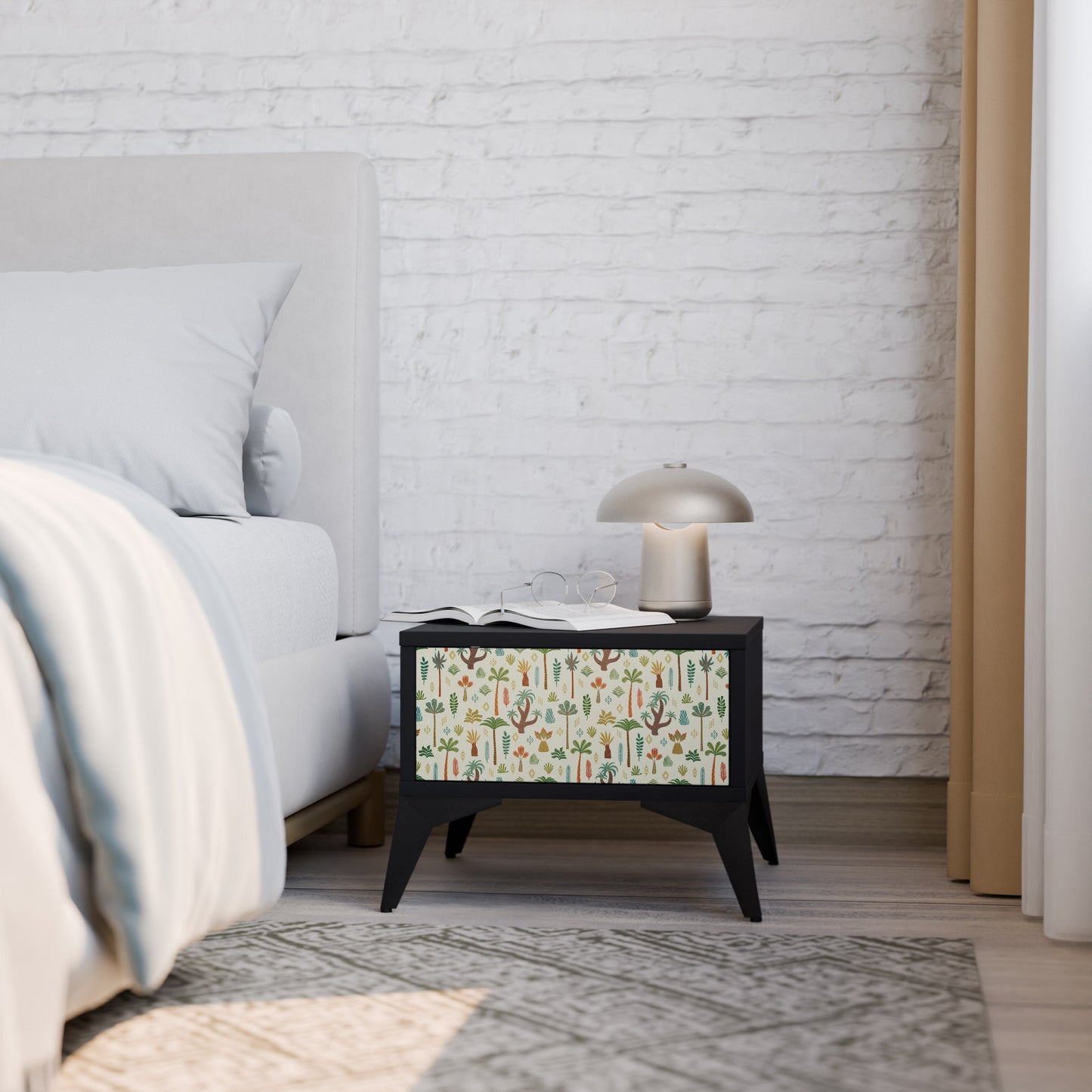 PALM SPRING Nightstand in Black Finish
