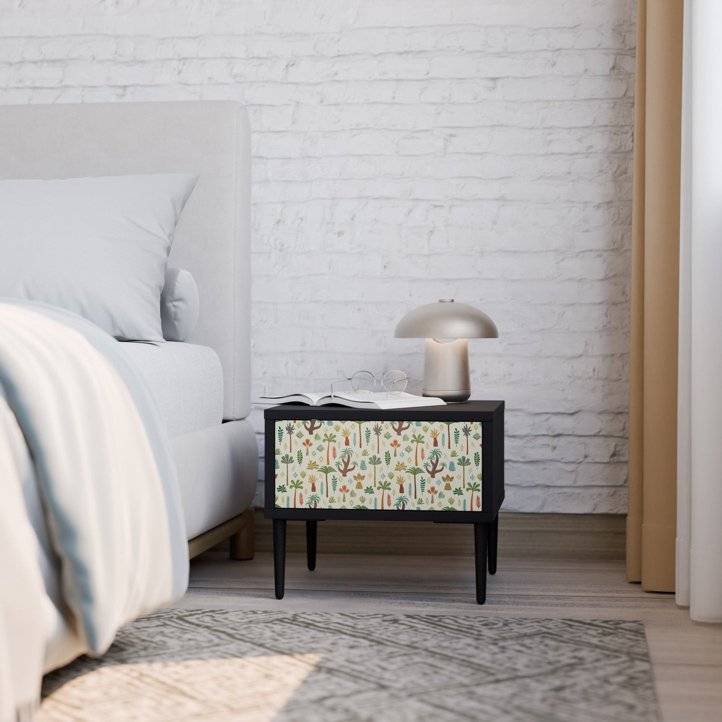PALM SPRING Nightstand in Black Finish