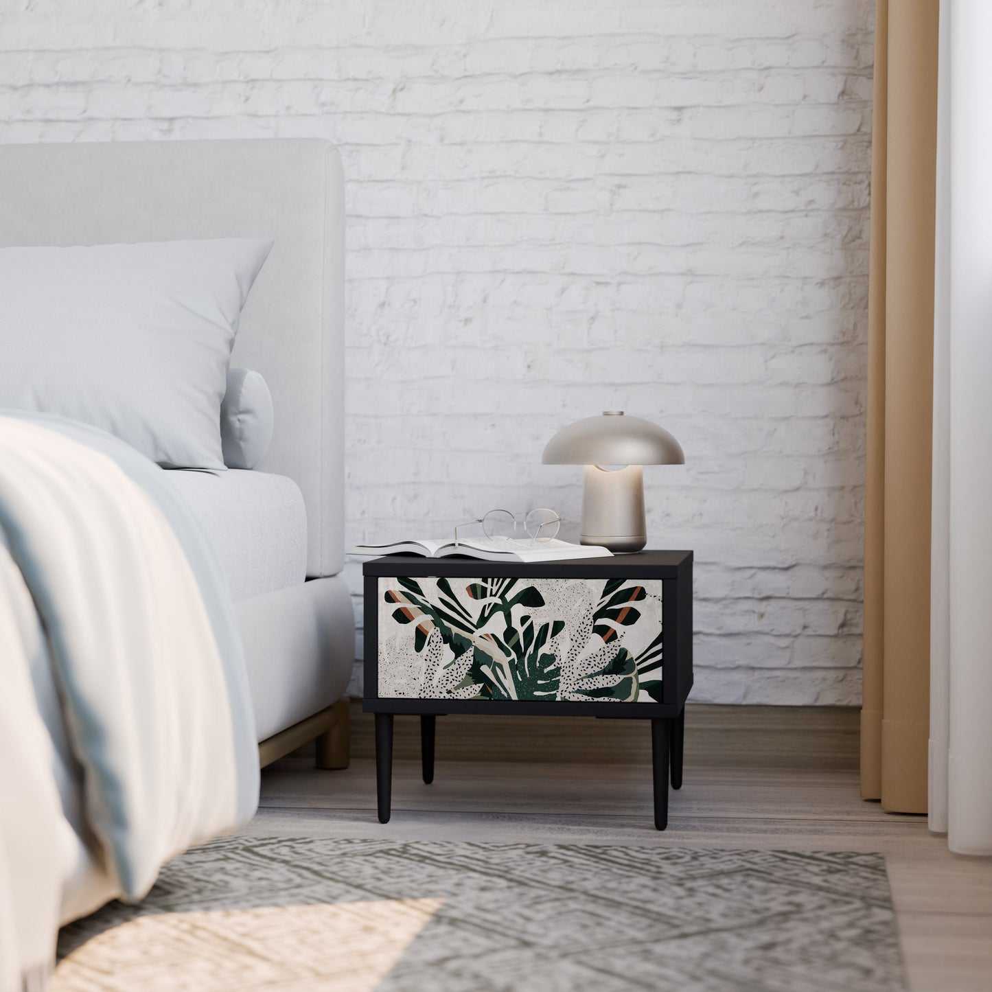 VERDURE FORMATION Nightstand in Black Finish