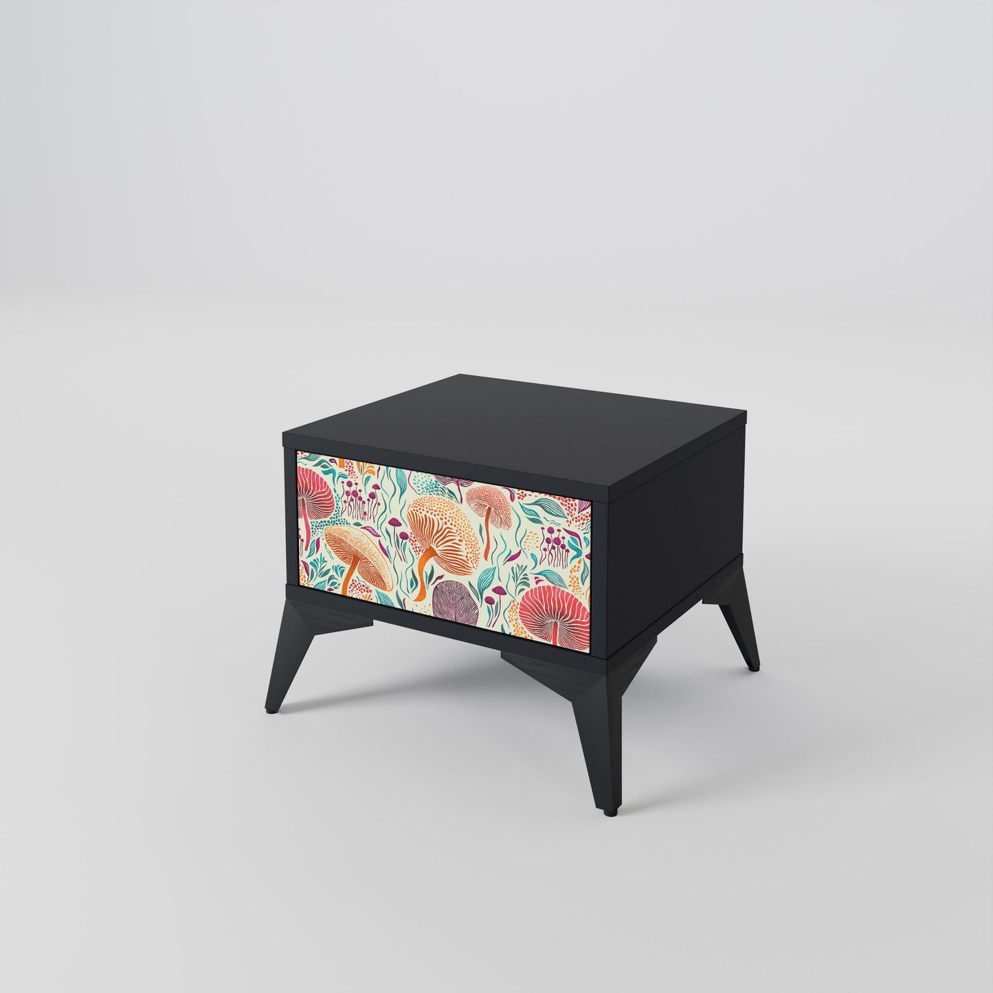 FUNGUS FANTASY Nightstand in Black Finish