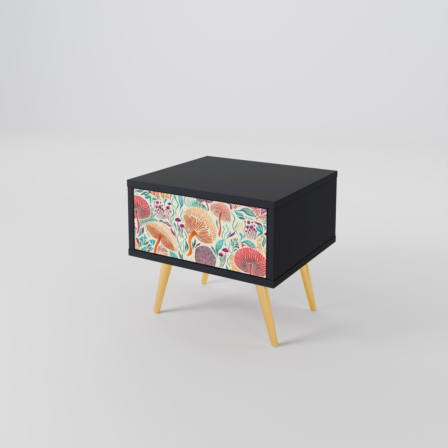 FUNGUS FANTASY Nightstand in Black Finish