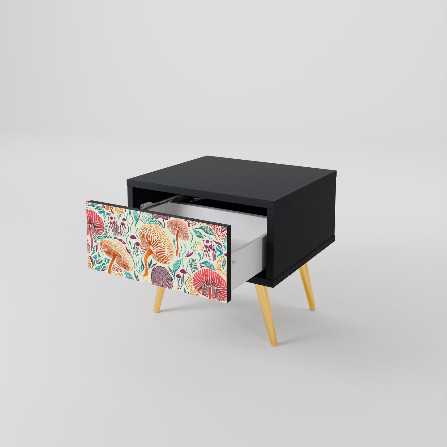 FUNGUS FANTASY Nightstand in Black Finish