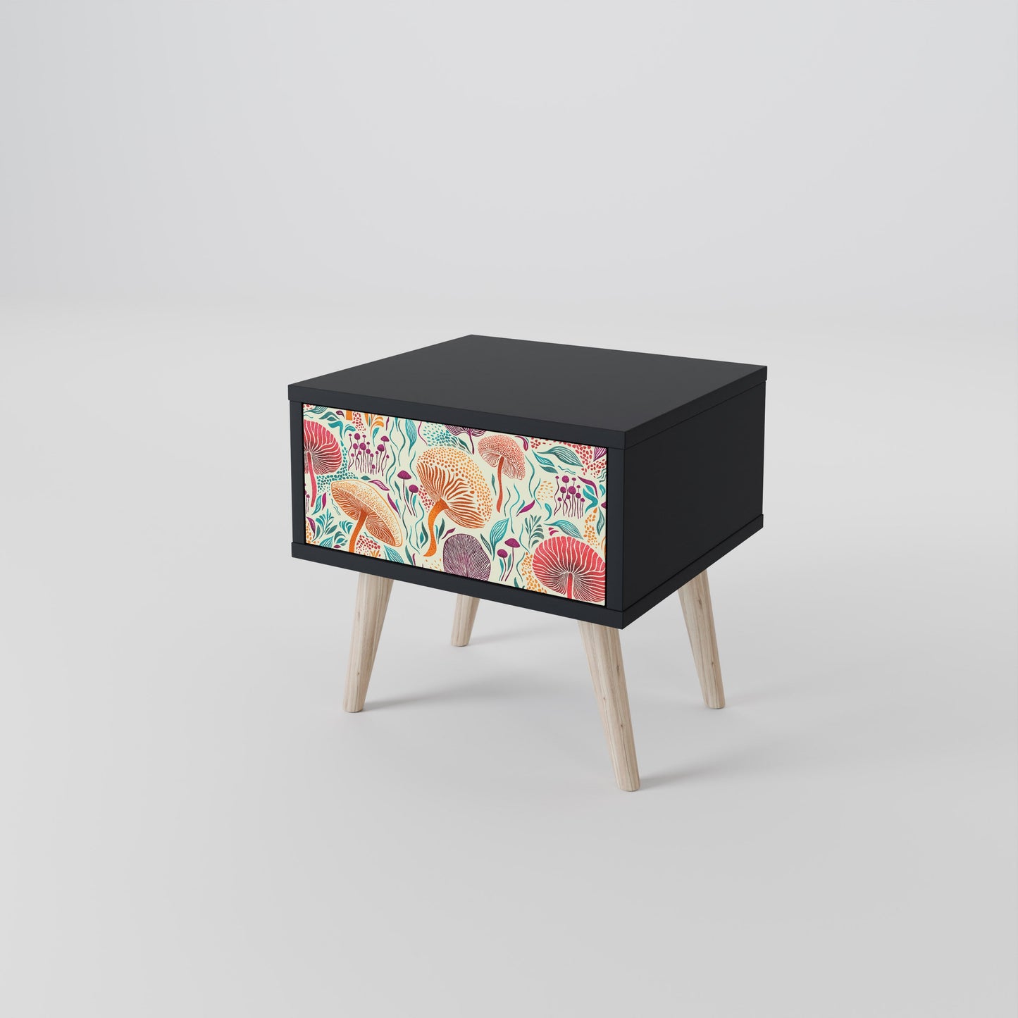 FUNGUS FANTASY Nightstand in Black Finish