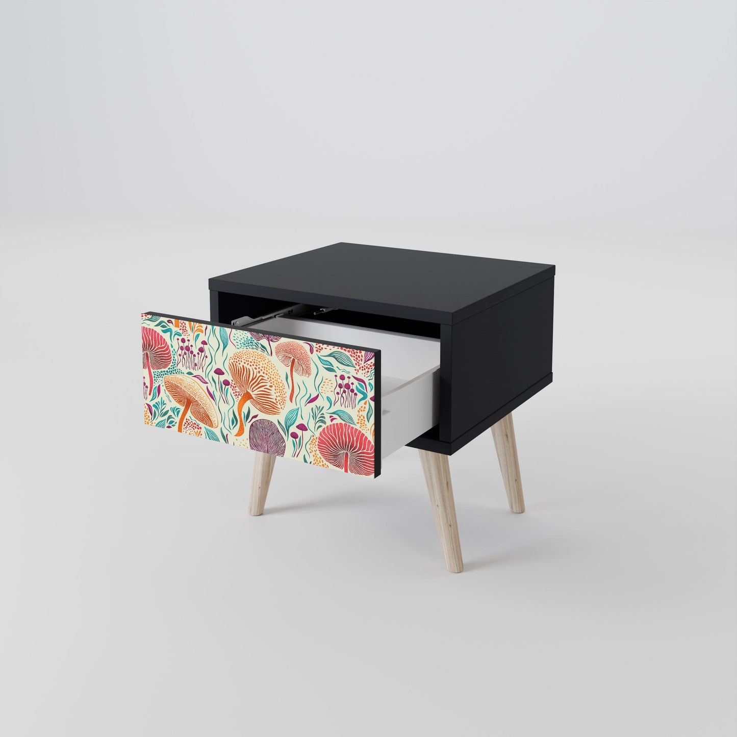 FUNGUS FANTASY Nightstand in Black Finish