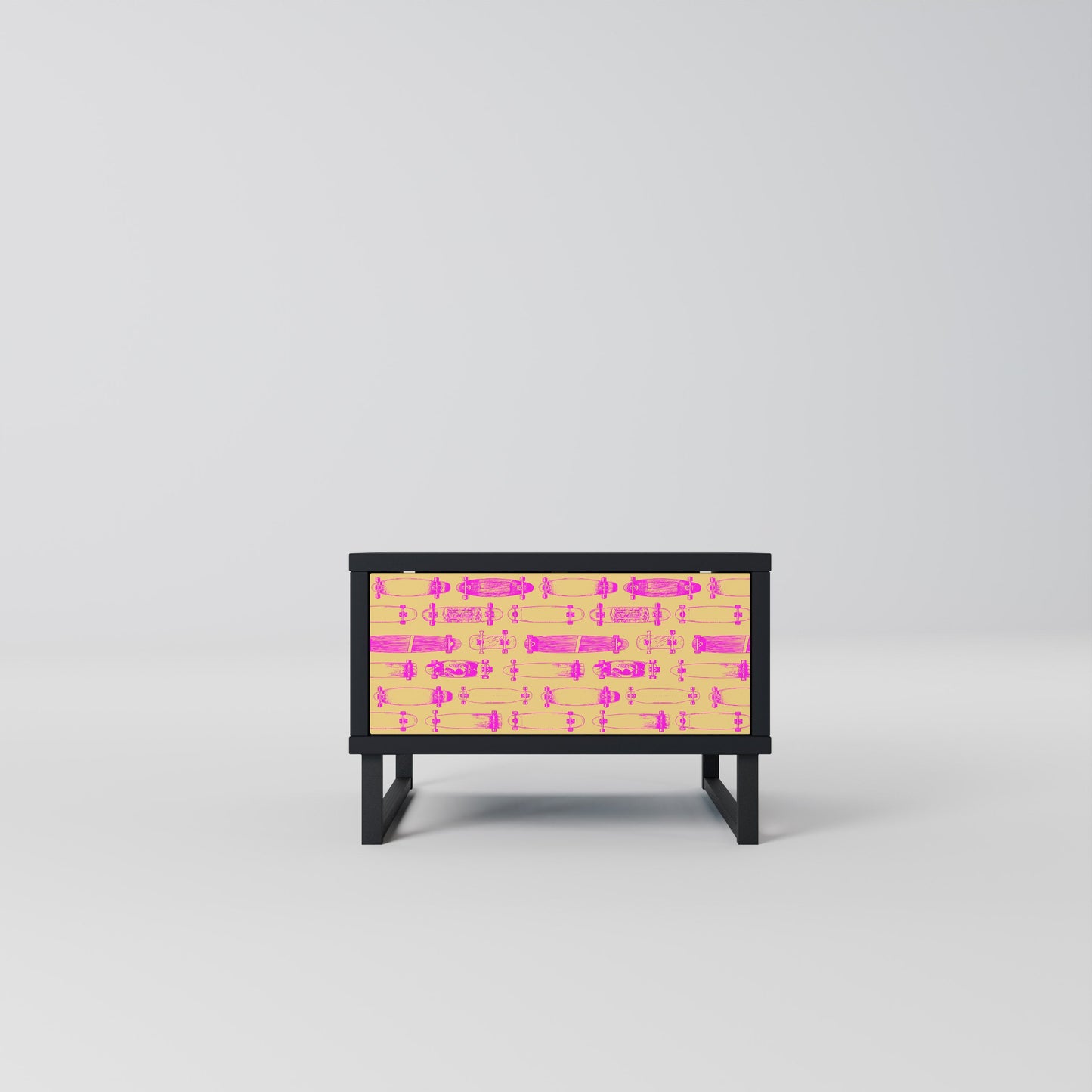 SKATEBOARD ARTISTRY Nightstand in Black Finish