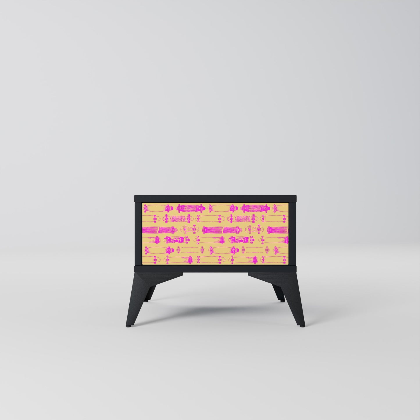 SKATEBOARD ARTISTRY Nightstand in Black Finish