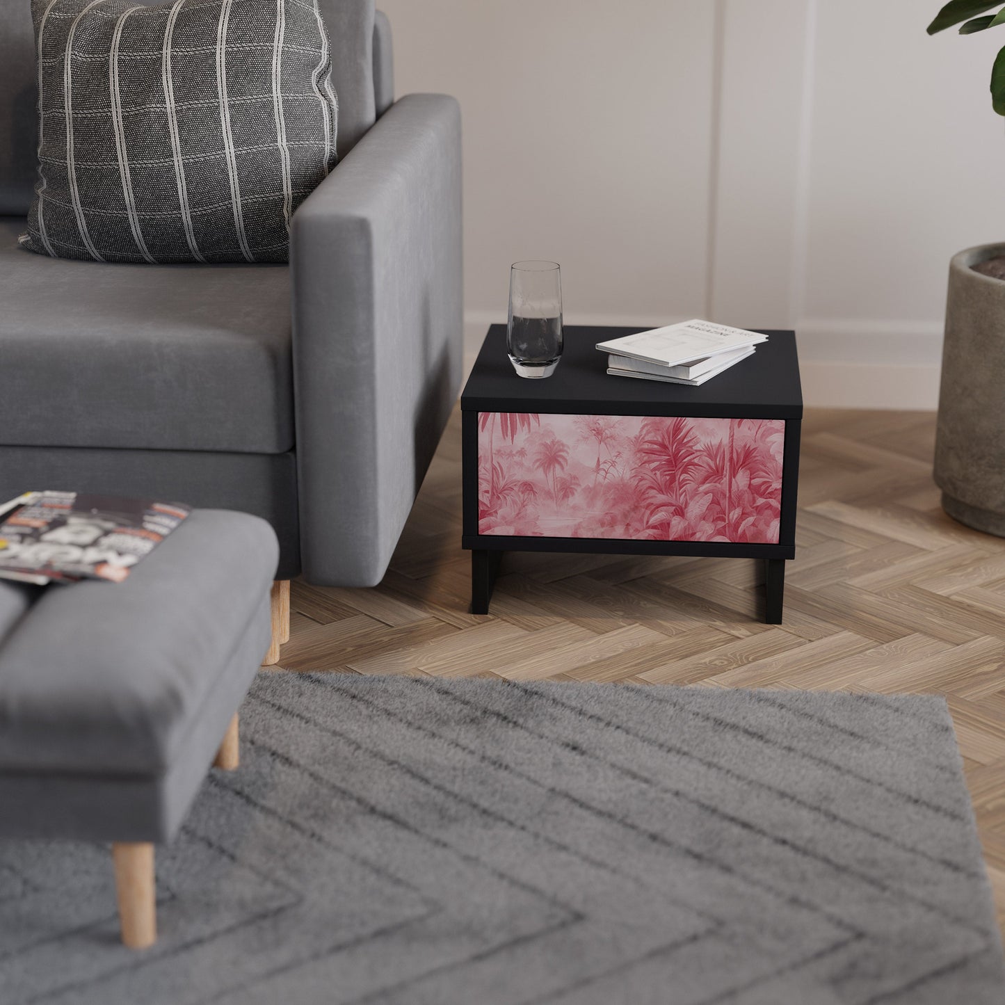 SWEET TROPICS Nightstand in Black Finish