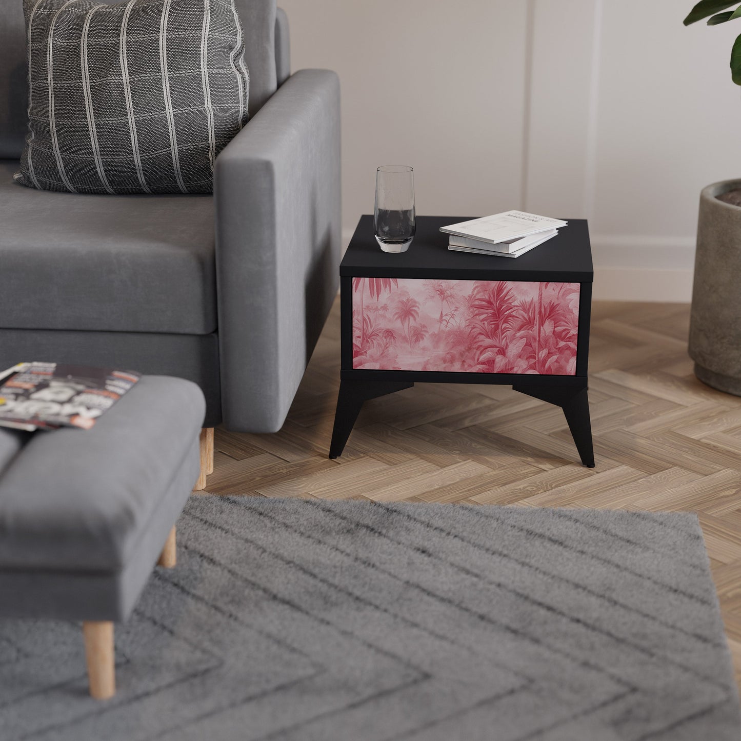 SWEET TROPICS Nightstand in Black Finish
