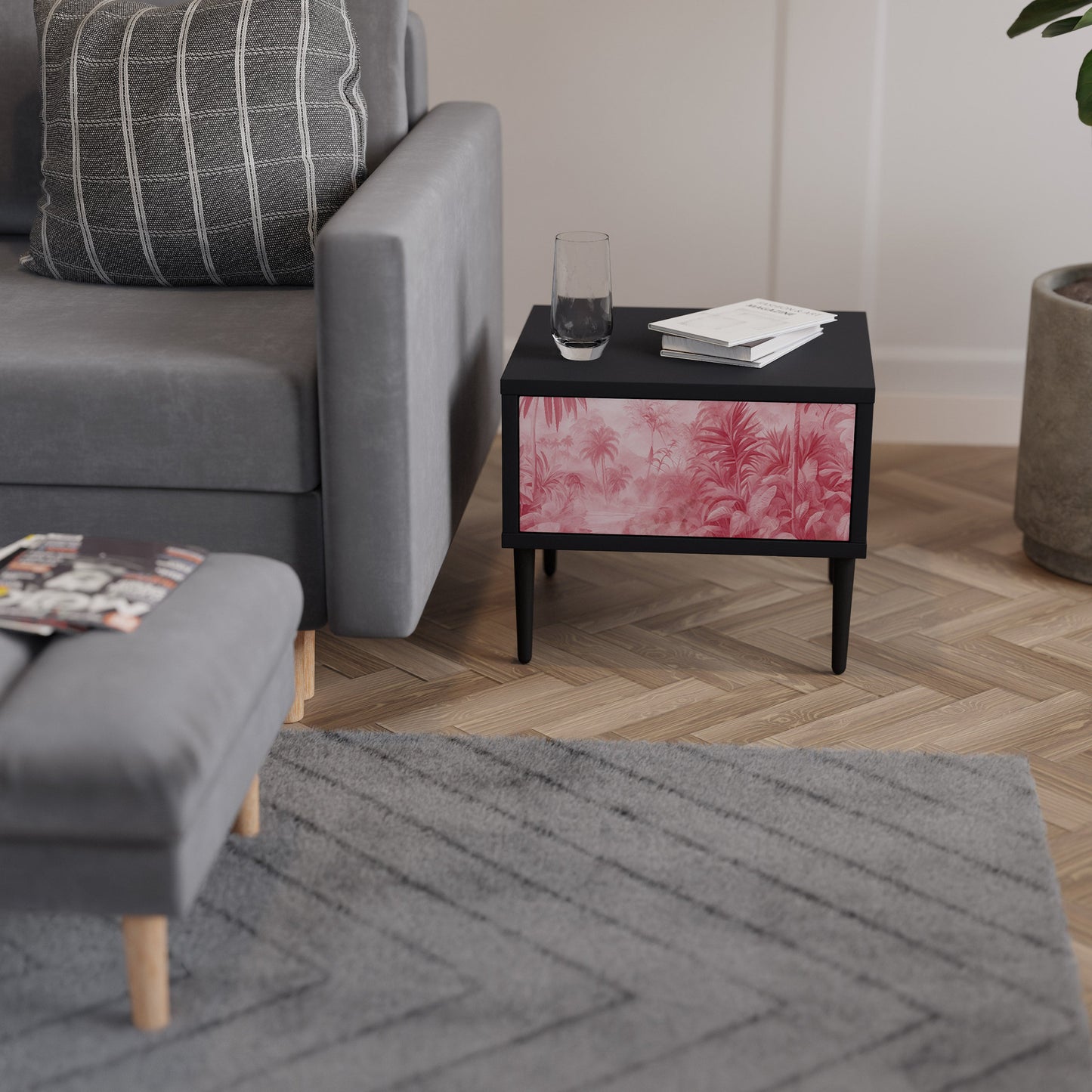 SWEET TROPICS Nightstand in Black Finish