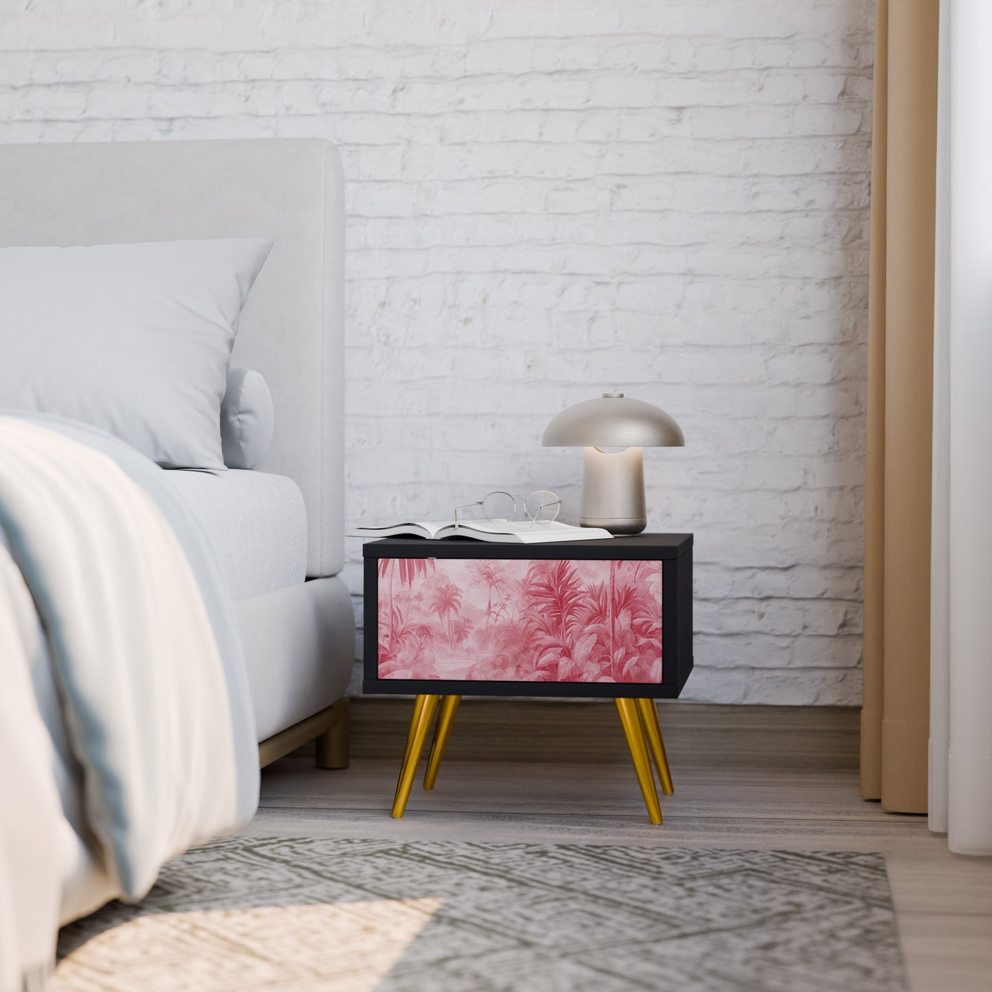 SWEET TROPICS Nightstand in Black Finish
