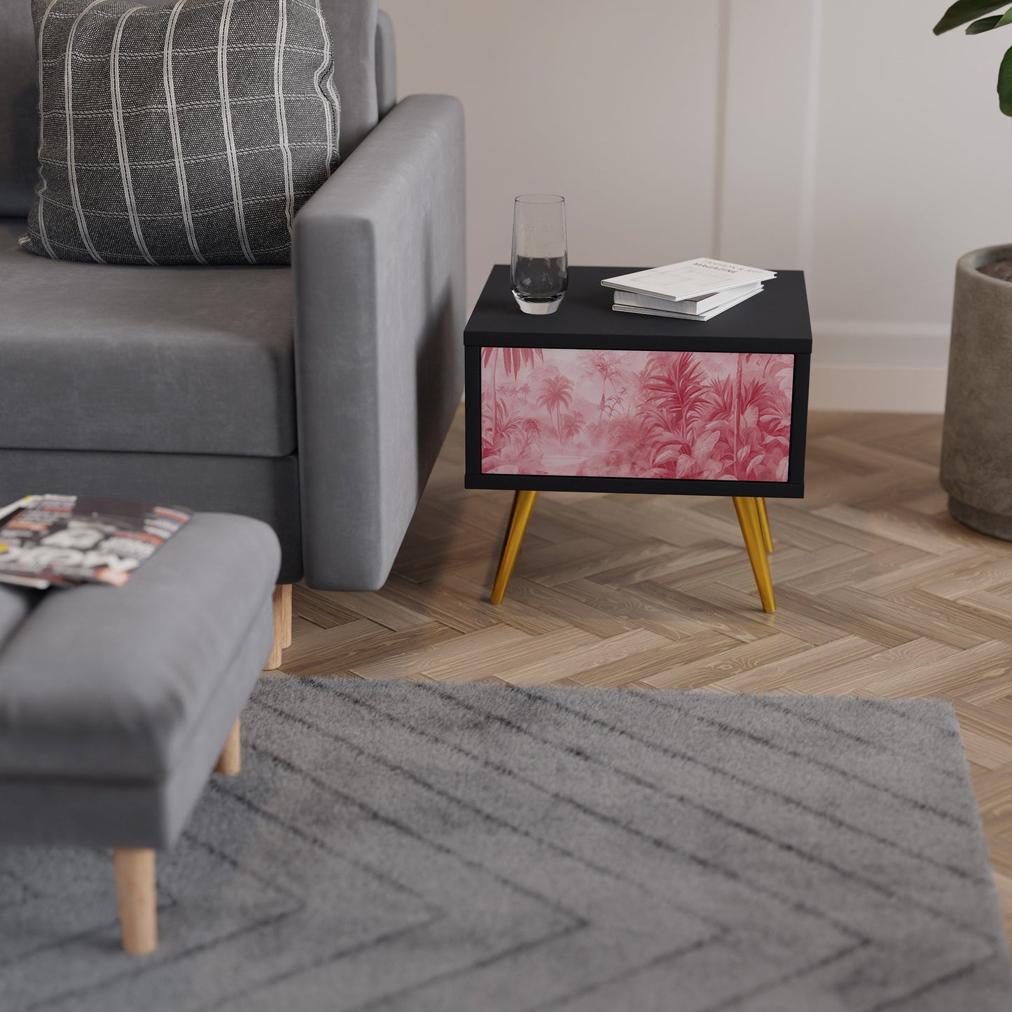 SWEET TROPICS Nightstand in Black Finish