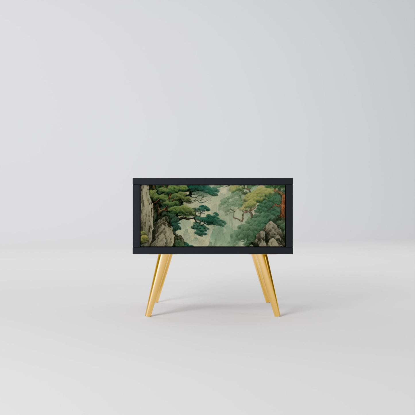 VERDURE ABYSS Nightstand in Black Finish