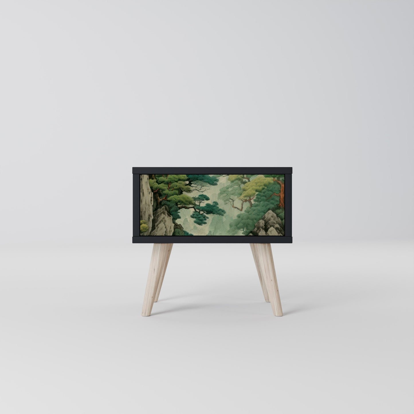 VERDURE ABYSS Nightstand in Black Finish