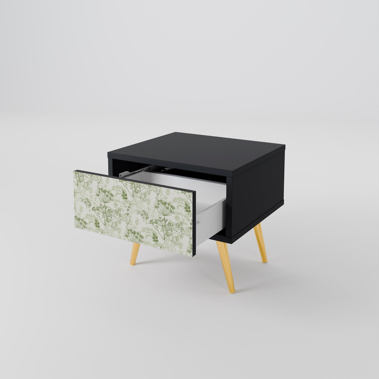 FENNEL BALDACHIN Nightstand in Black Finish
