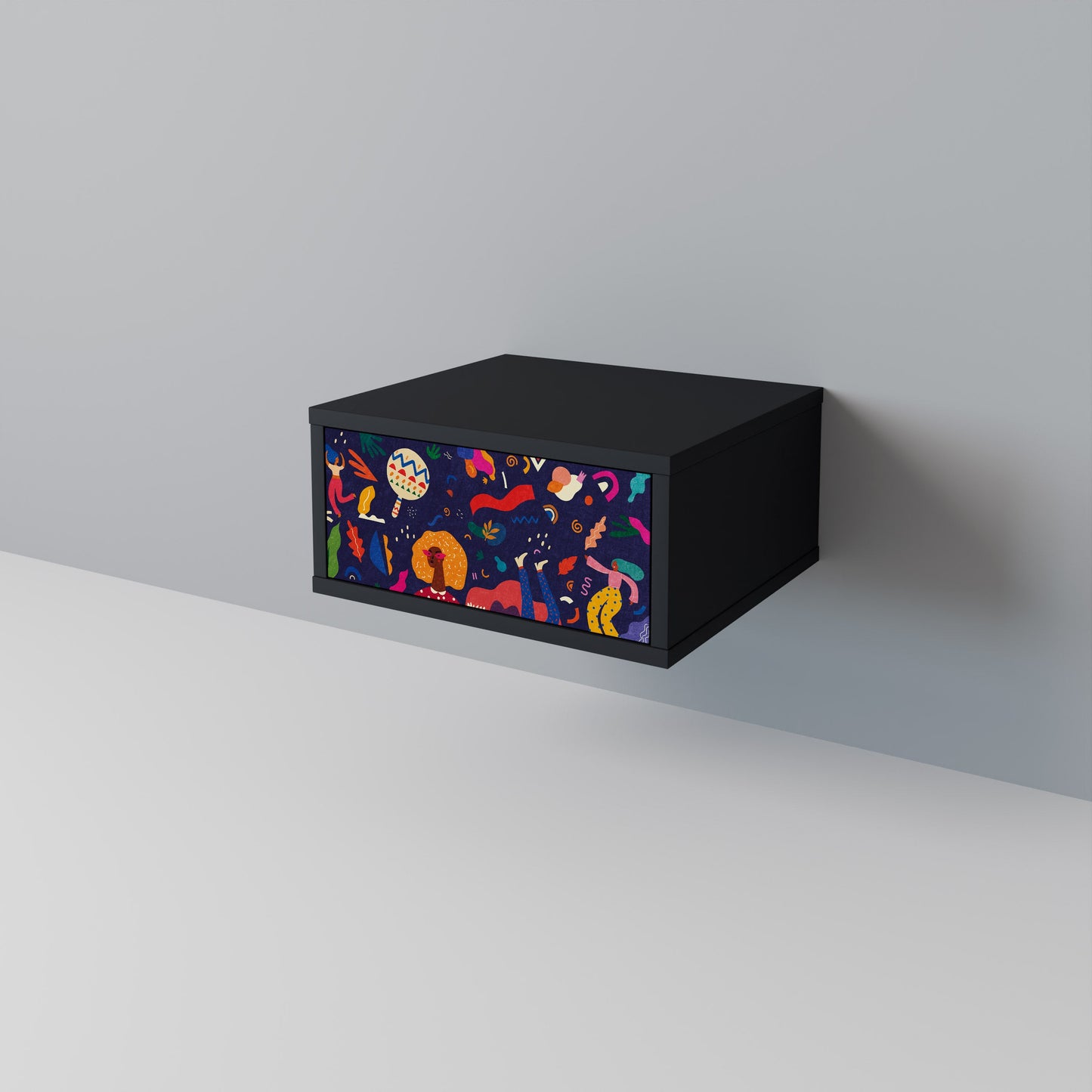 FESTIVE PLEASURES Nightstand in Black Finish