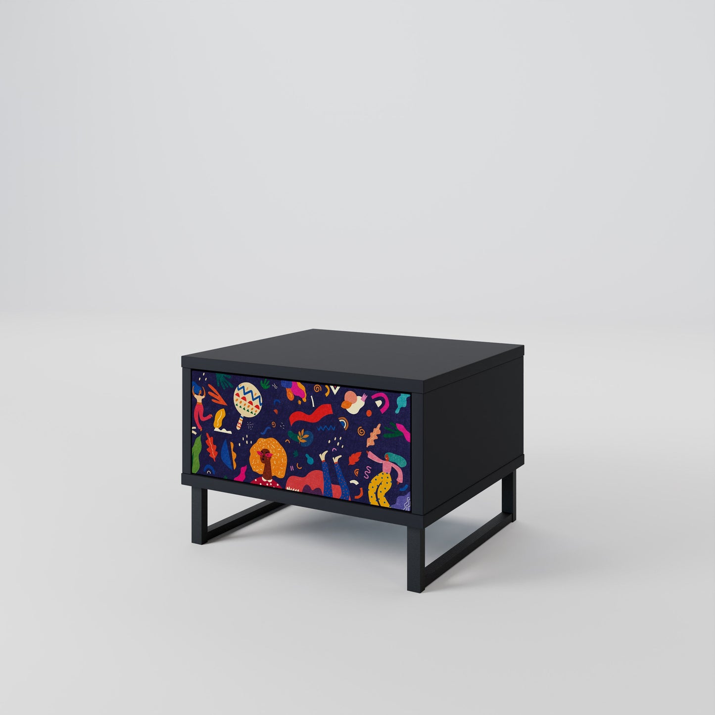FESTIVE PLEASURES Nightstand in Black Finish