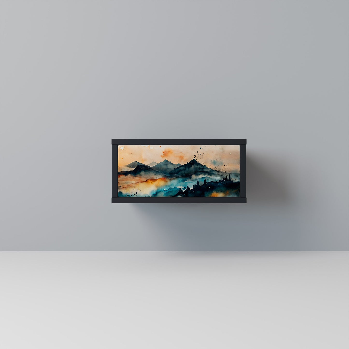 OMINOUS MOUNTAINS Nightstand in Black Finish