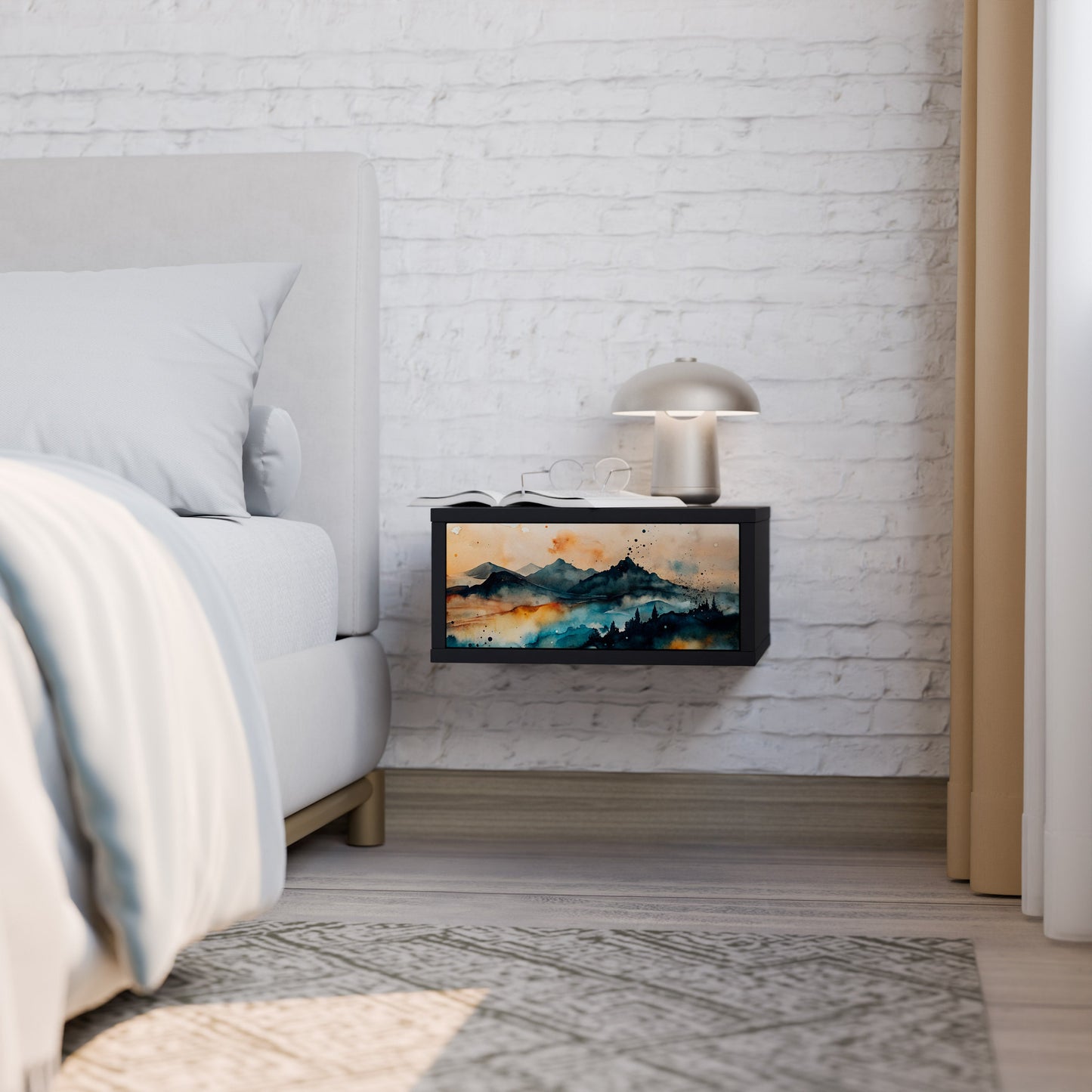 OMINOUS MOUNTAINS Nightstand in Black Finish