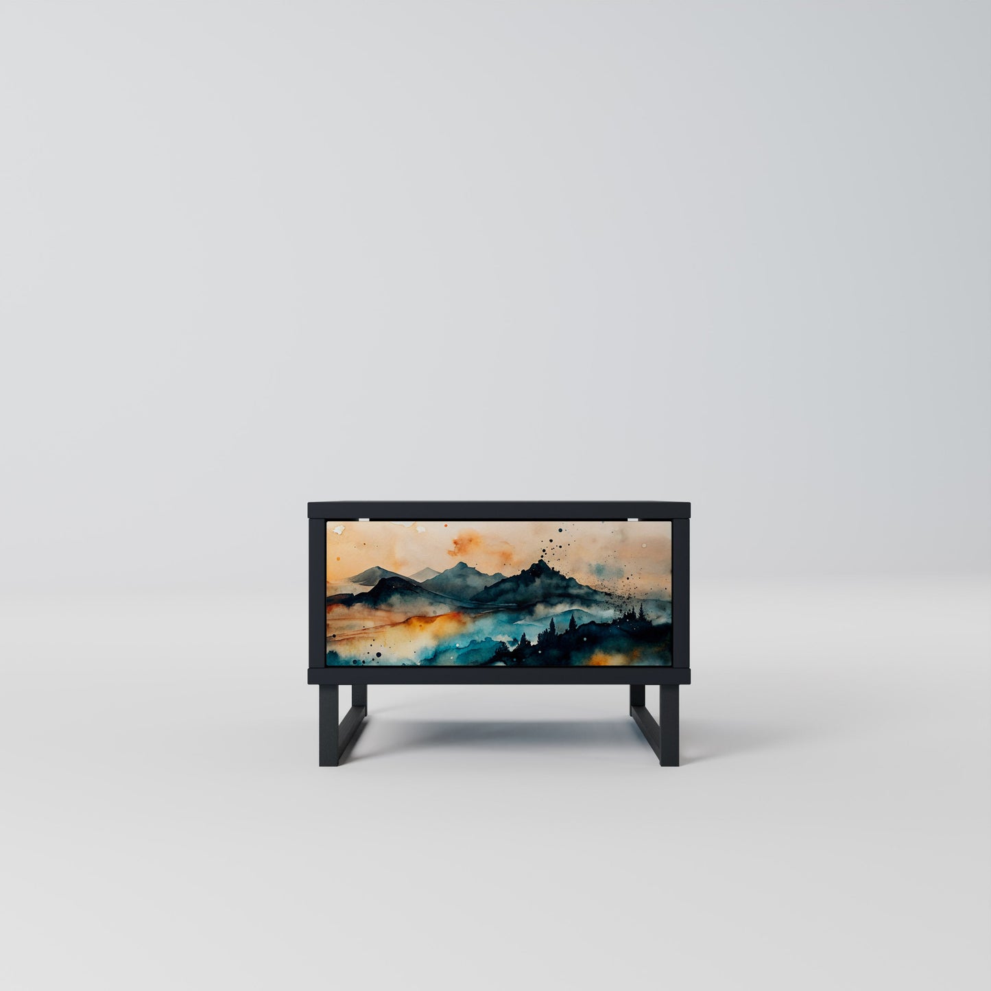 OMINOUS MOUNTAINS Nightstand in Black Finish