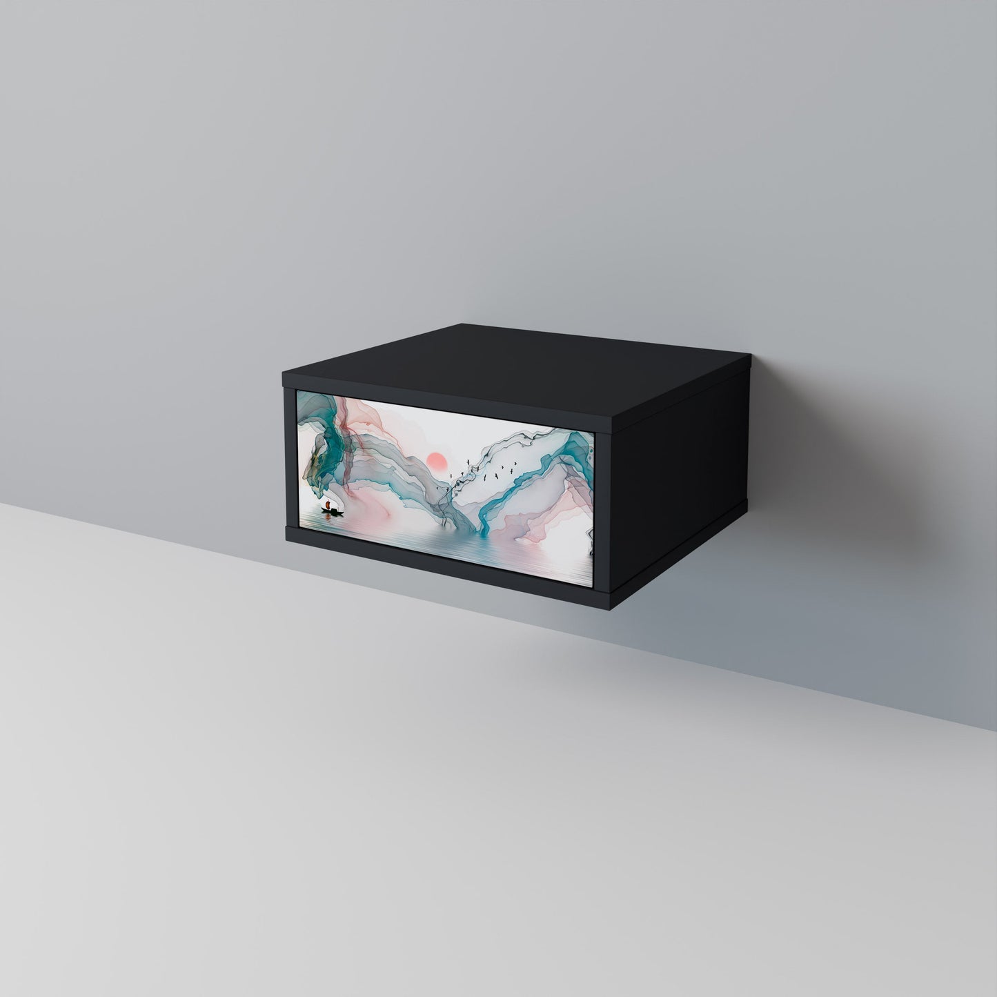 VELVET CROSSING Nightstand in Black Finish