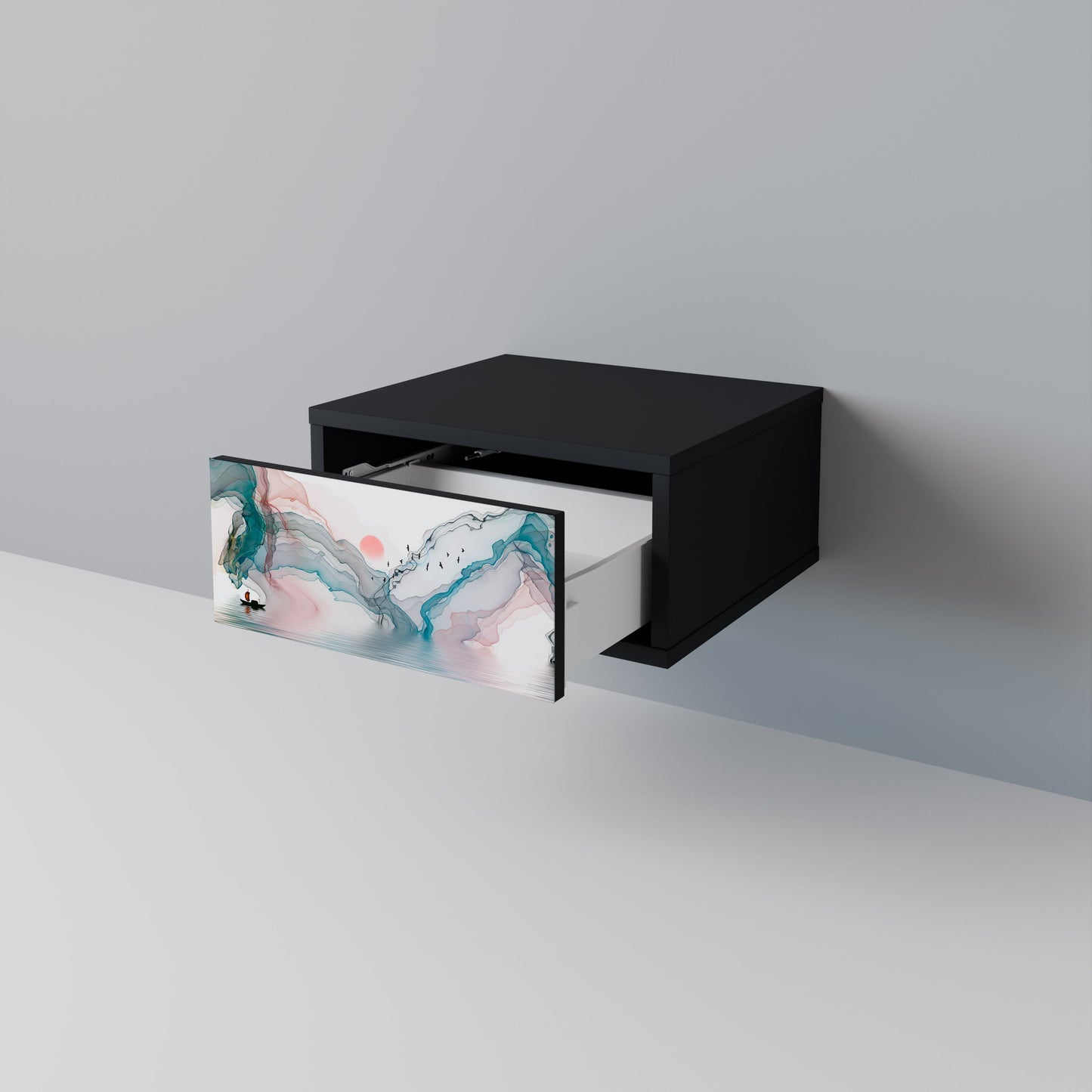 VELVET CROSSING Nightstand in Black Finish