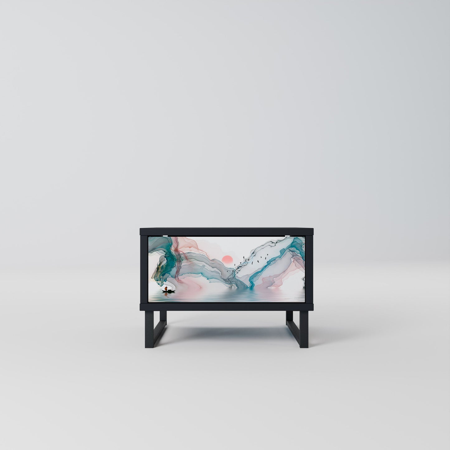 VELVET CROSSING Nightstand in Black Finish