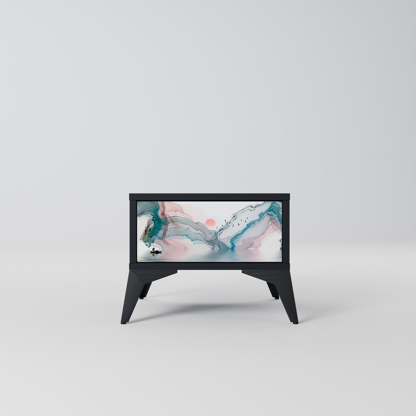 VELVET CROSSING Nightstand in Black Finish