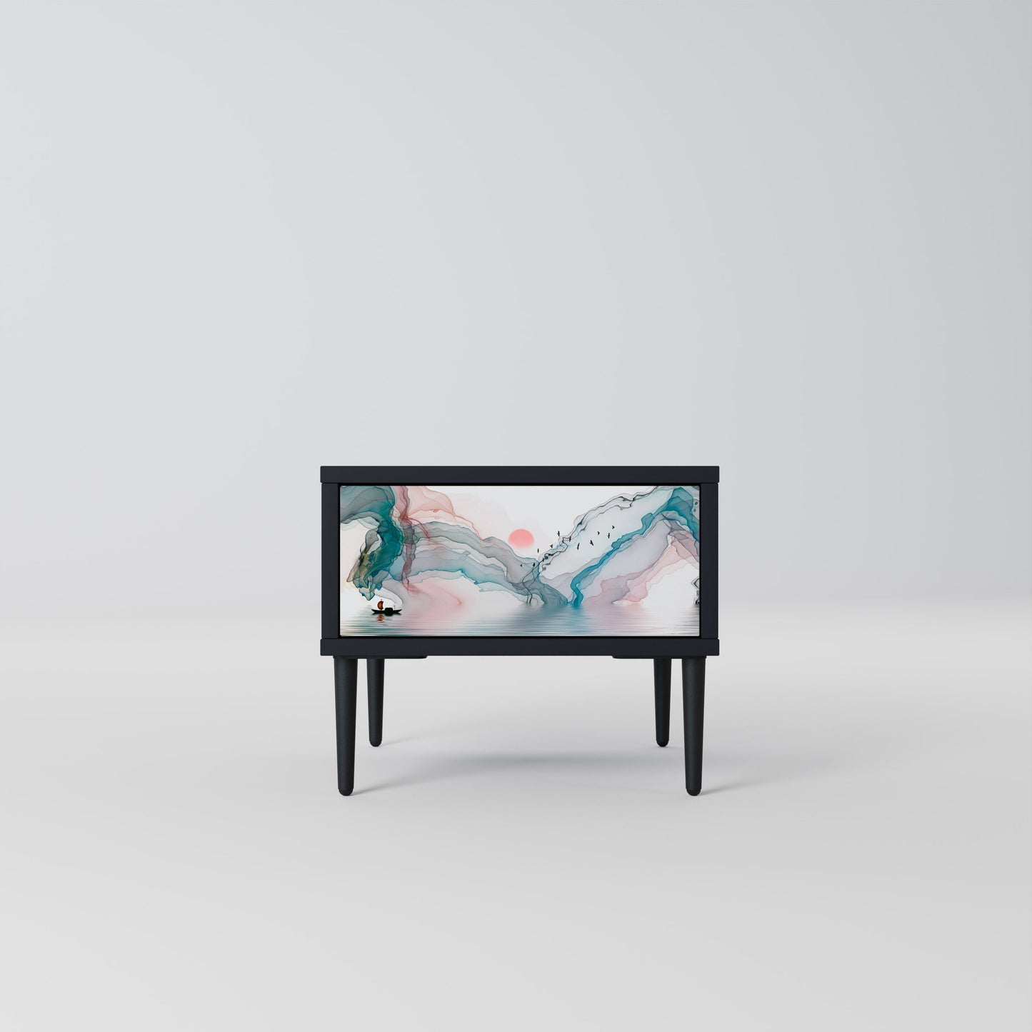 VELVET CROSSING Nightstand in Black Finish