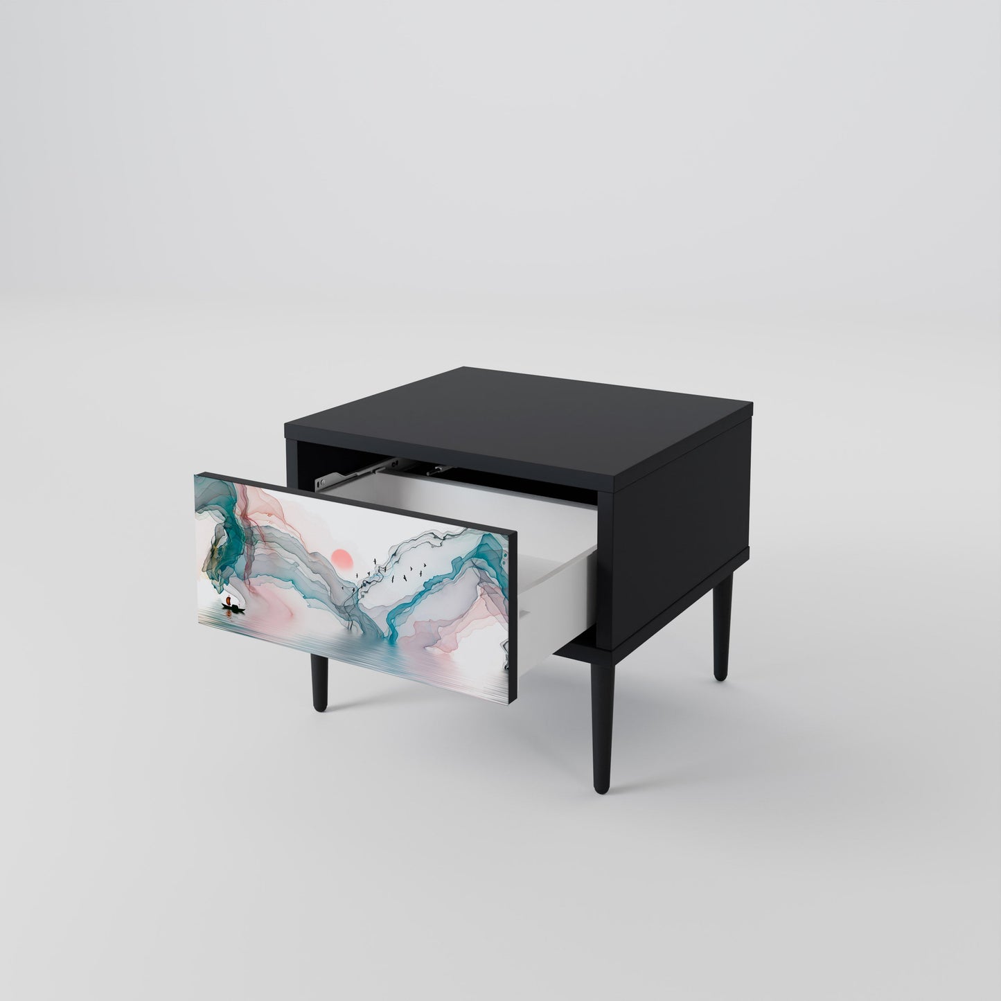 VELVET CROSSING Nightstand in Black Finish