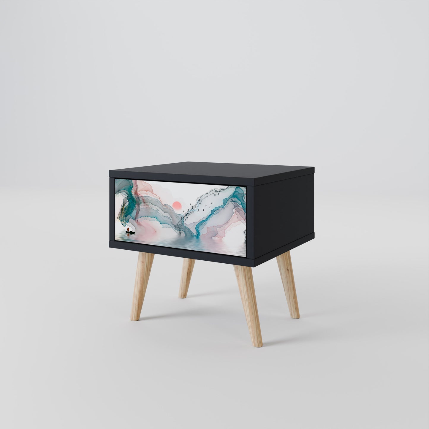 VELVET CROSSING Nightstand in Black Finish
